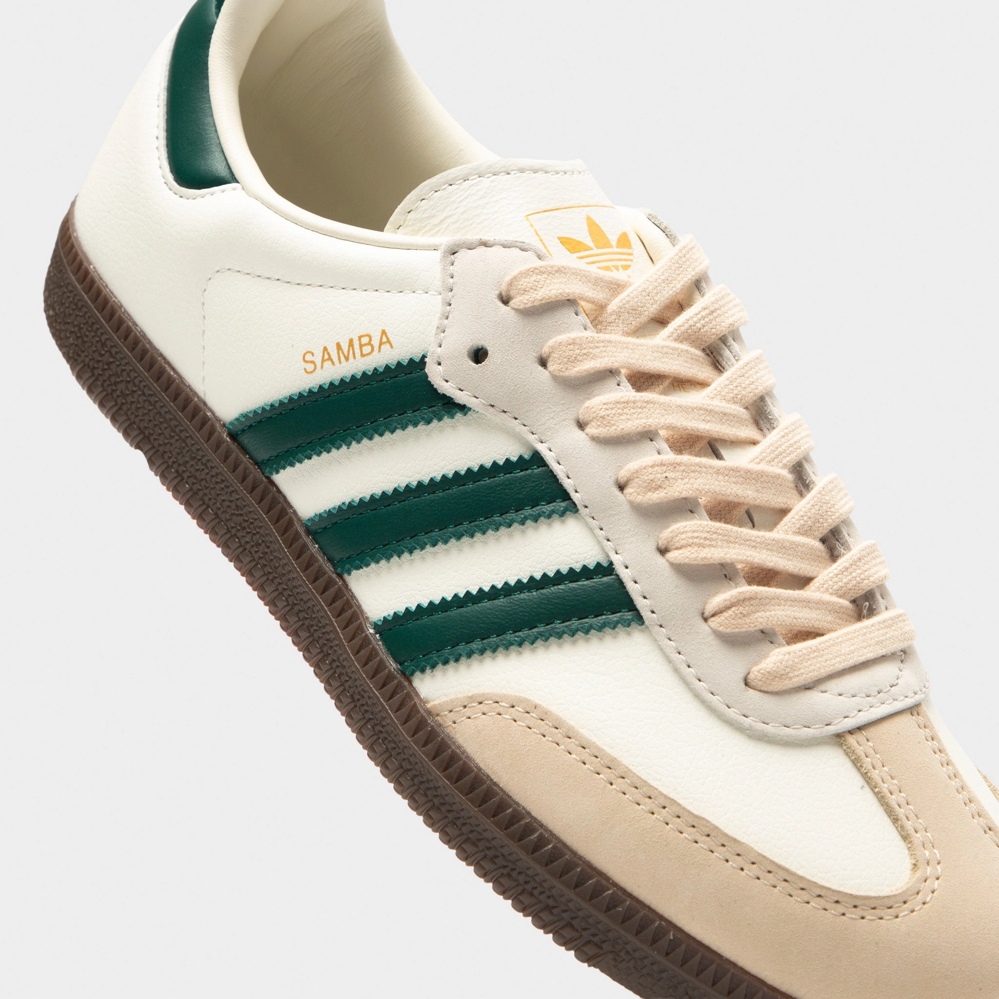 Anti Microbial Treatment adidas Women's Samba OG Off White / Collegiate Green - Sand Strata