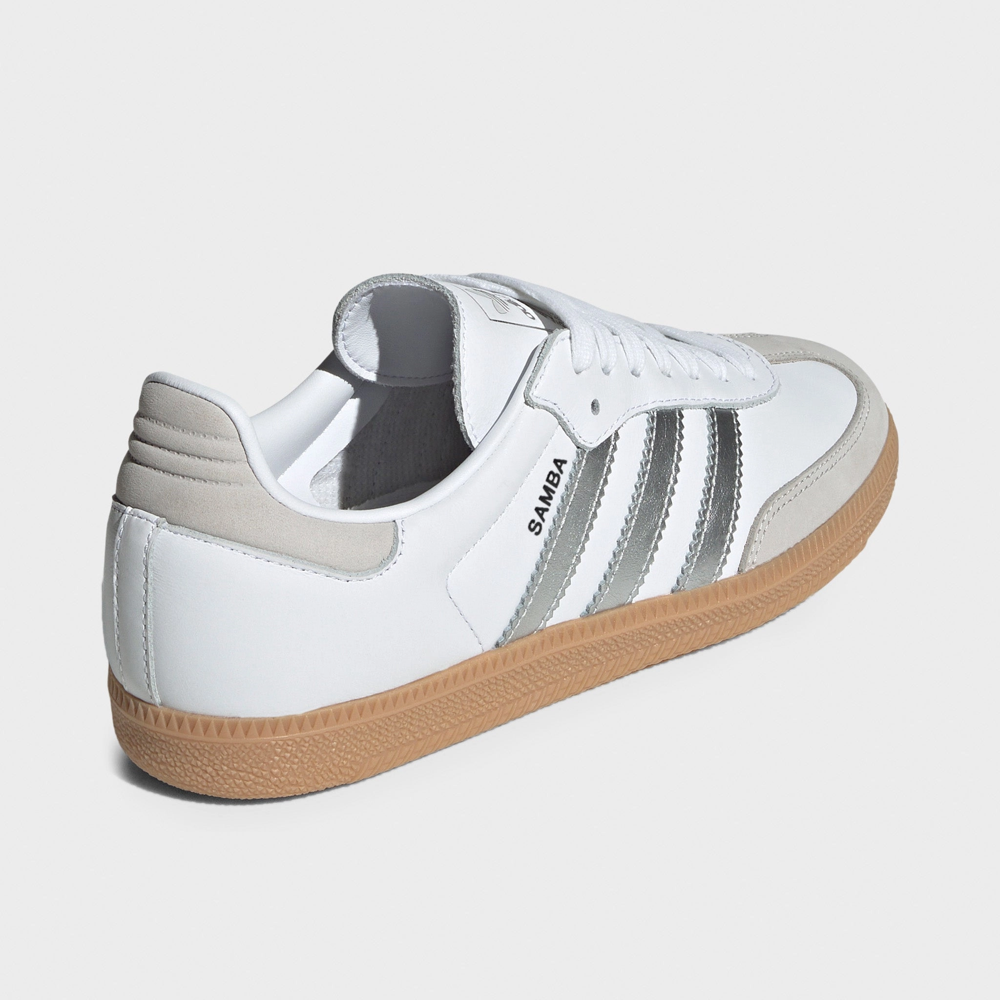 adidas Women's Samba OG White / Silver Metallic - Grey SlipOn