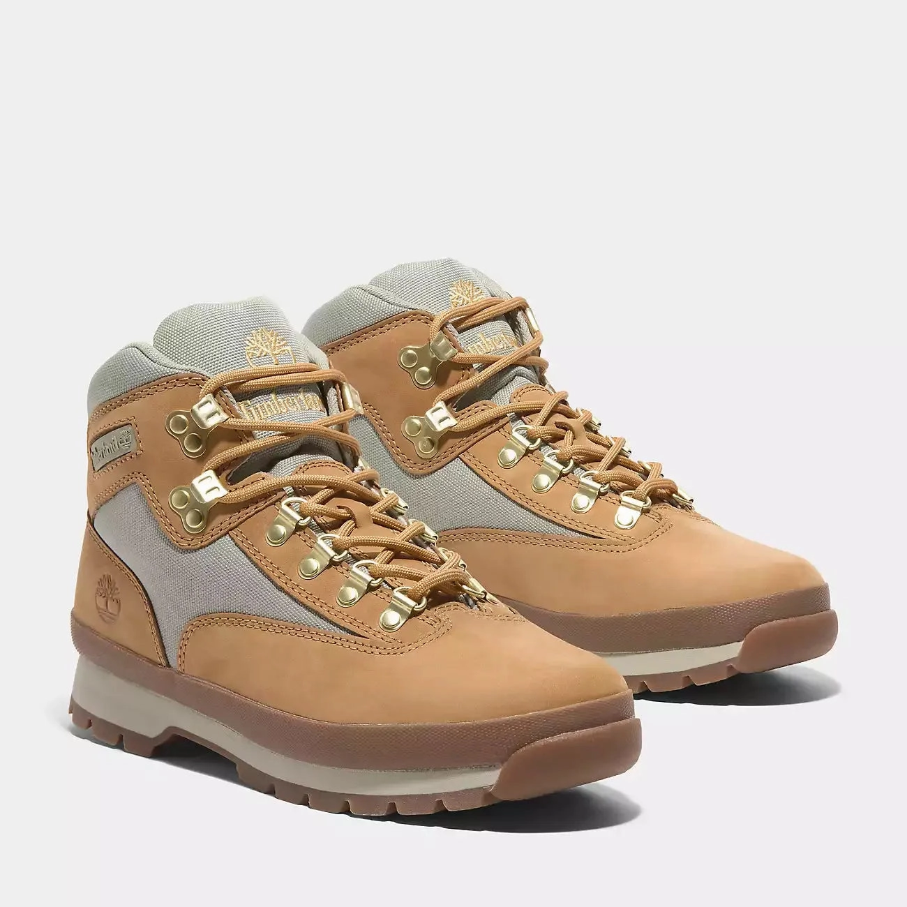 Performance Fit Timberland Men's Euro Hiker Mid Lace-Up Boot Shoes - Wheat Nubuck
