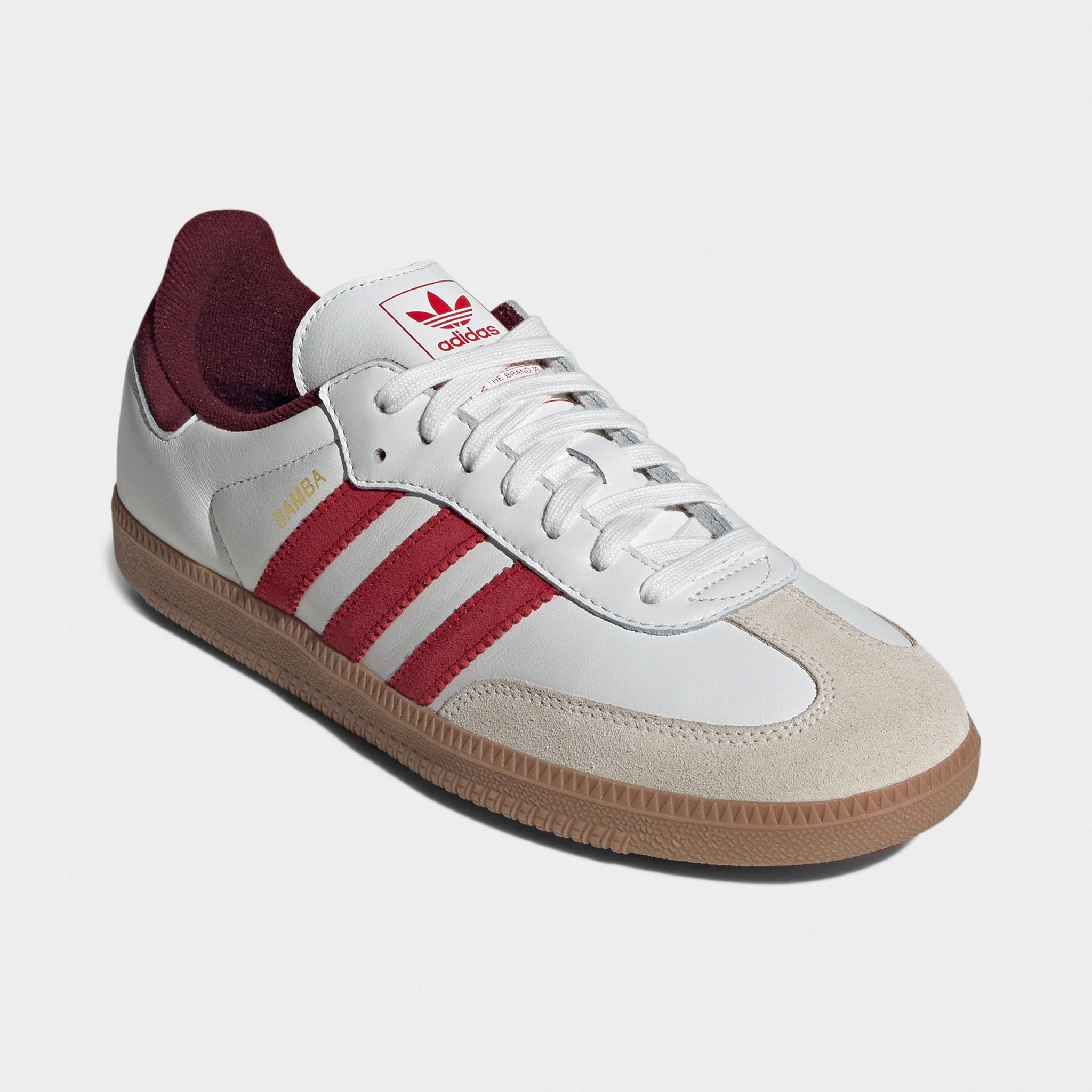 adidas Samba OG Off White / Better Scarlet - Shadow Red Tensile Weave Upper Gel Infused Layer