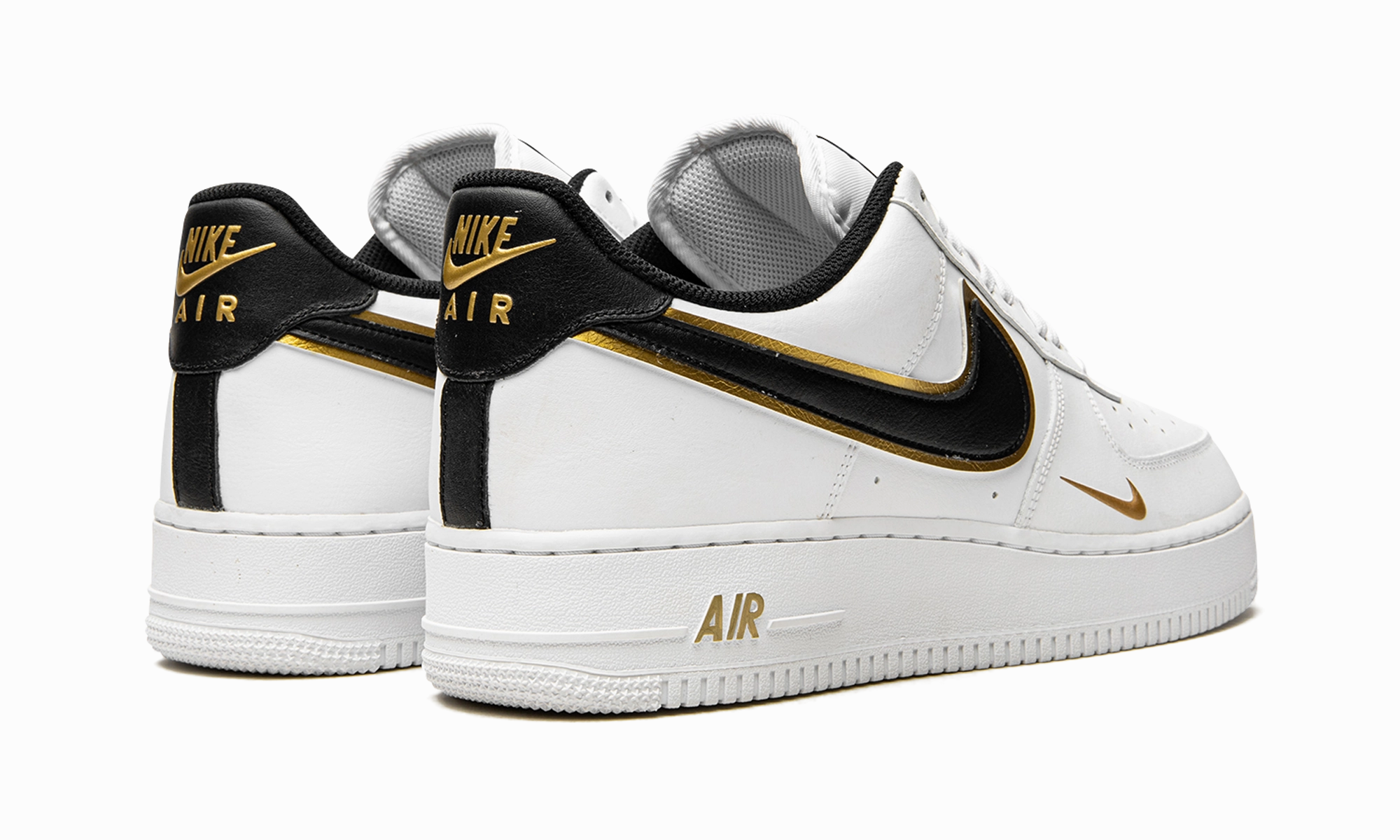 No Rub Air Force 1 '07 LV8 "Double Swoosh - White / Black / Gold"