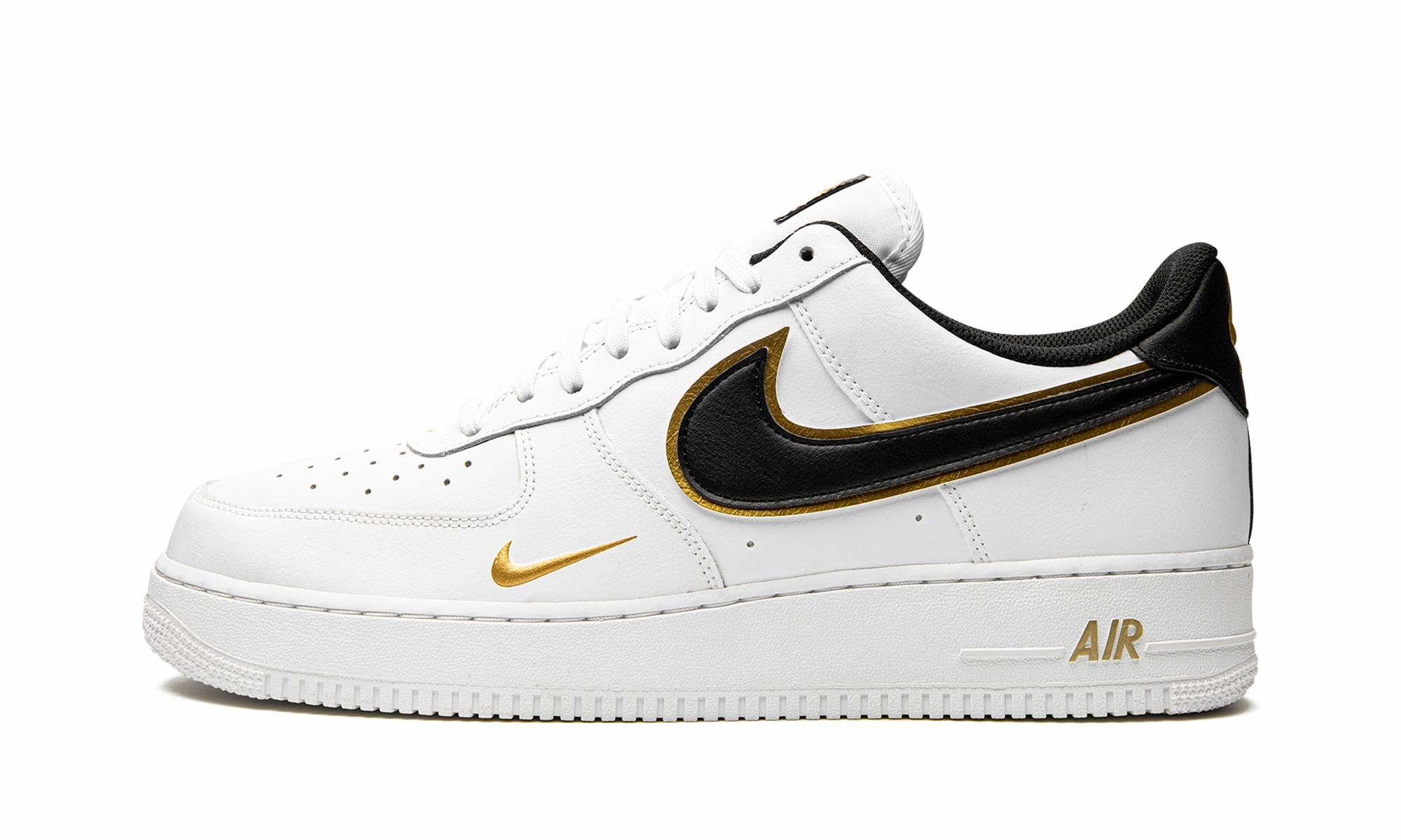 Cliff Hike Daily Use Air Force 1 '07 LV8 "Double Swoosh - White / Black / Gold"