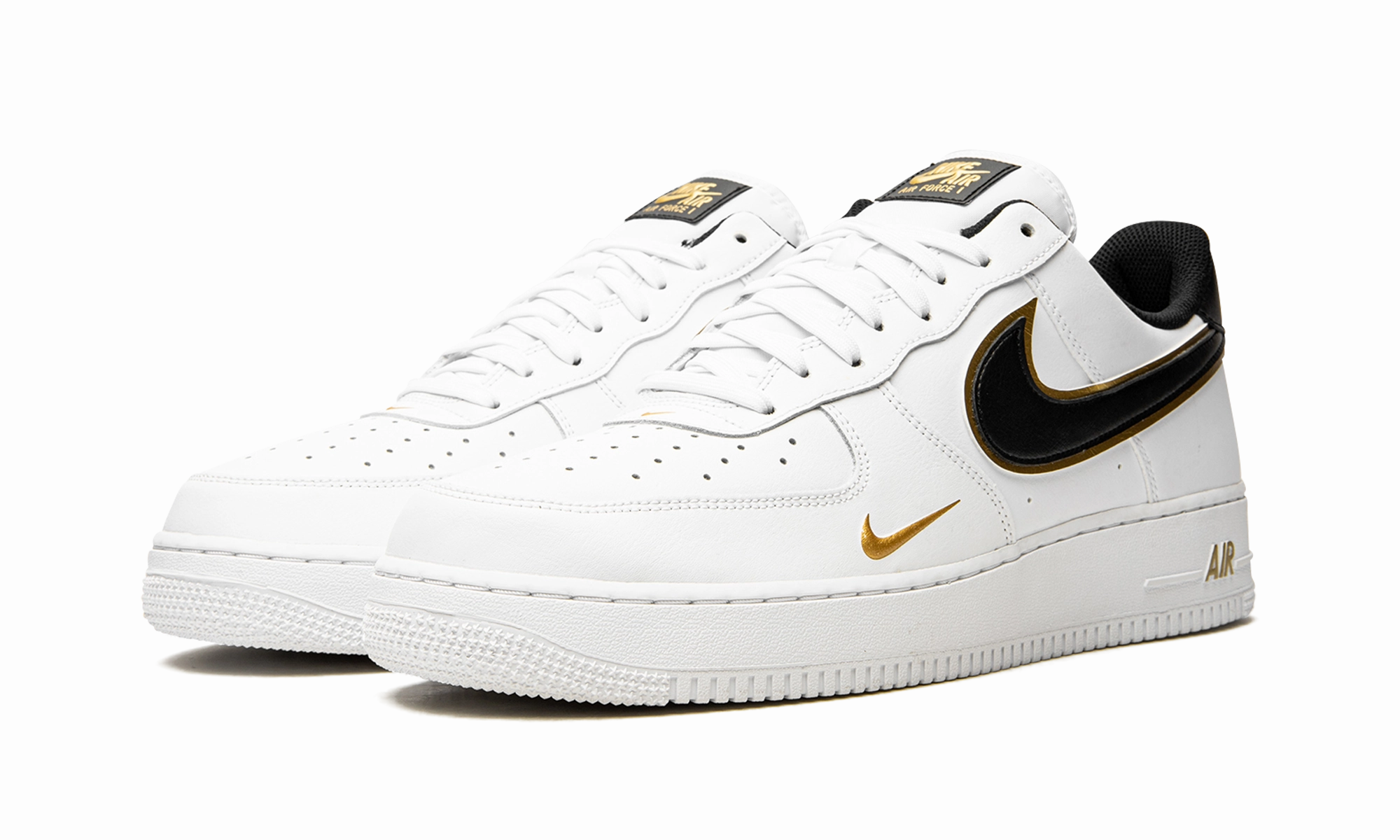 Air Force 1 '07 LV8 "Double Swoosh - White / Black / Gold" work commute