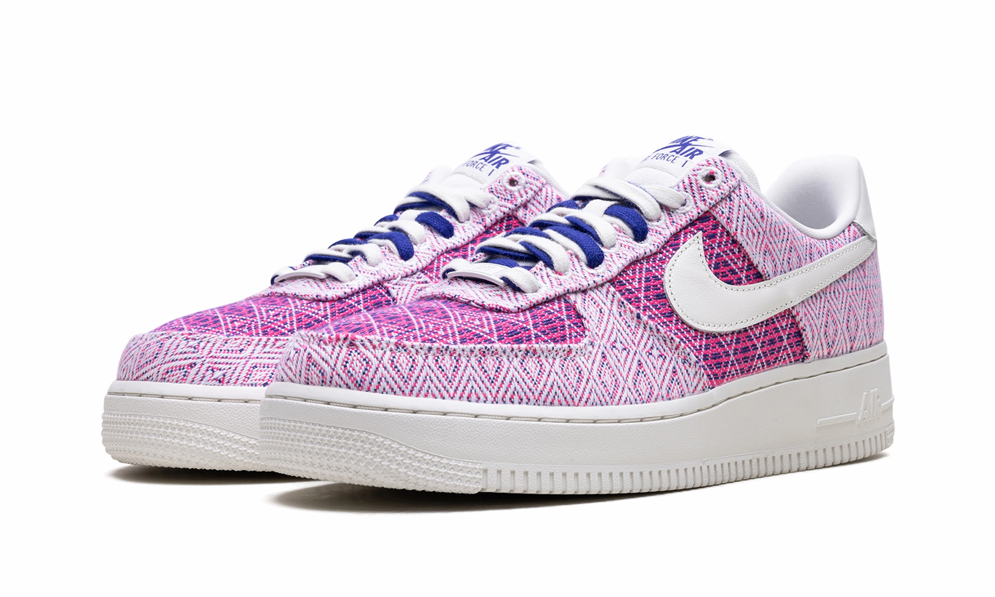 Leather   upper Smooth Design Air Force 1 '07 WMNS "Woven Together - Pink"