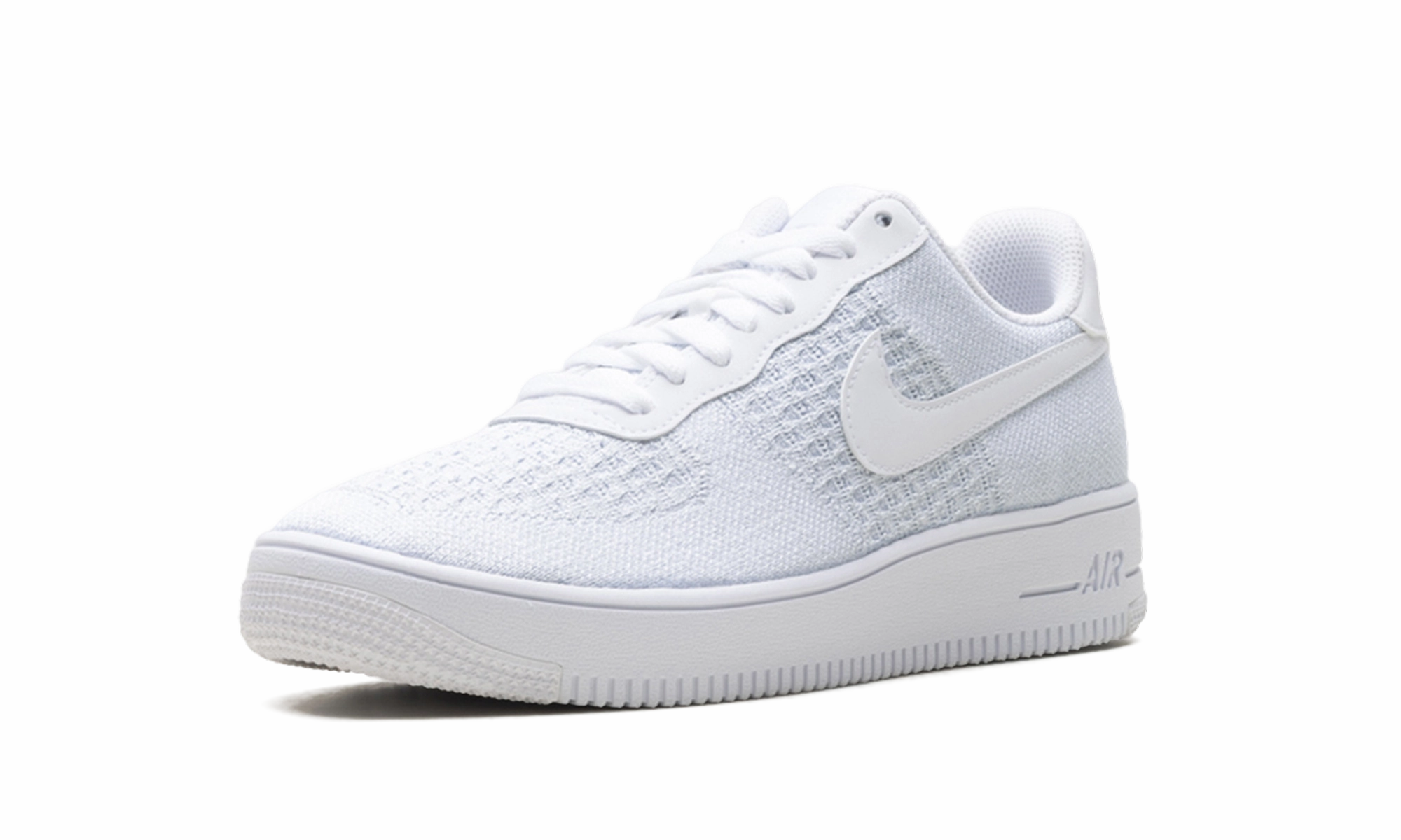 AIR FORCE 1 FLYKNIT LOW 2.0 "PURE PLATINUM" Desert Step Square Toe Design