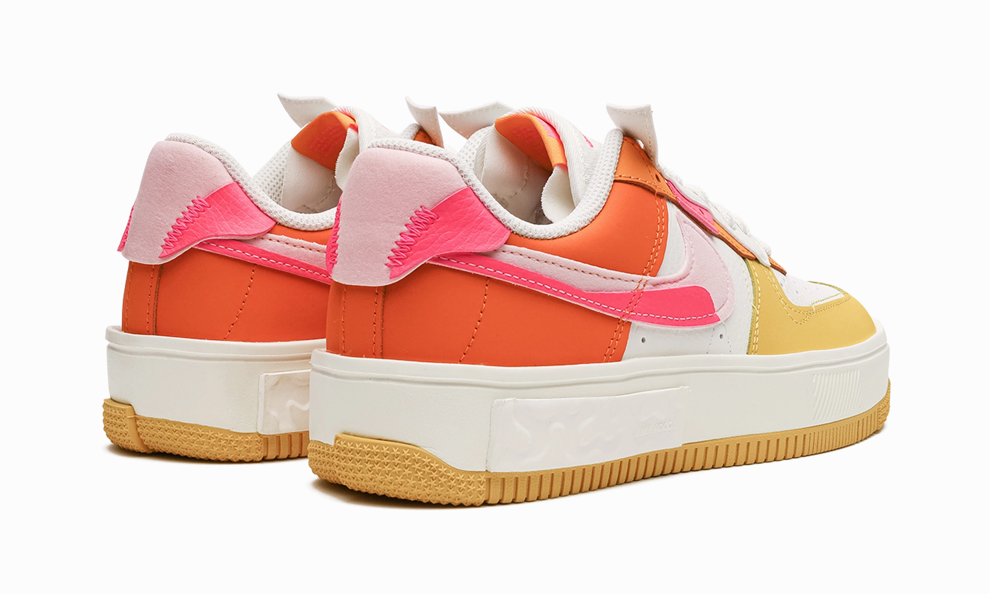 Quick Outing Print Fun AIR FORCE 1 FONTANKA MNS WMNS "Summit White/Solar Flare/Medium Soft Pink/Hyper Pink"