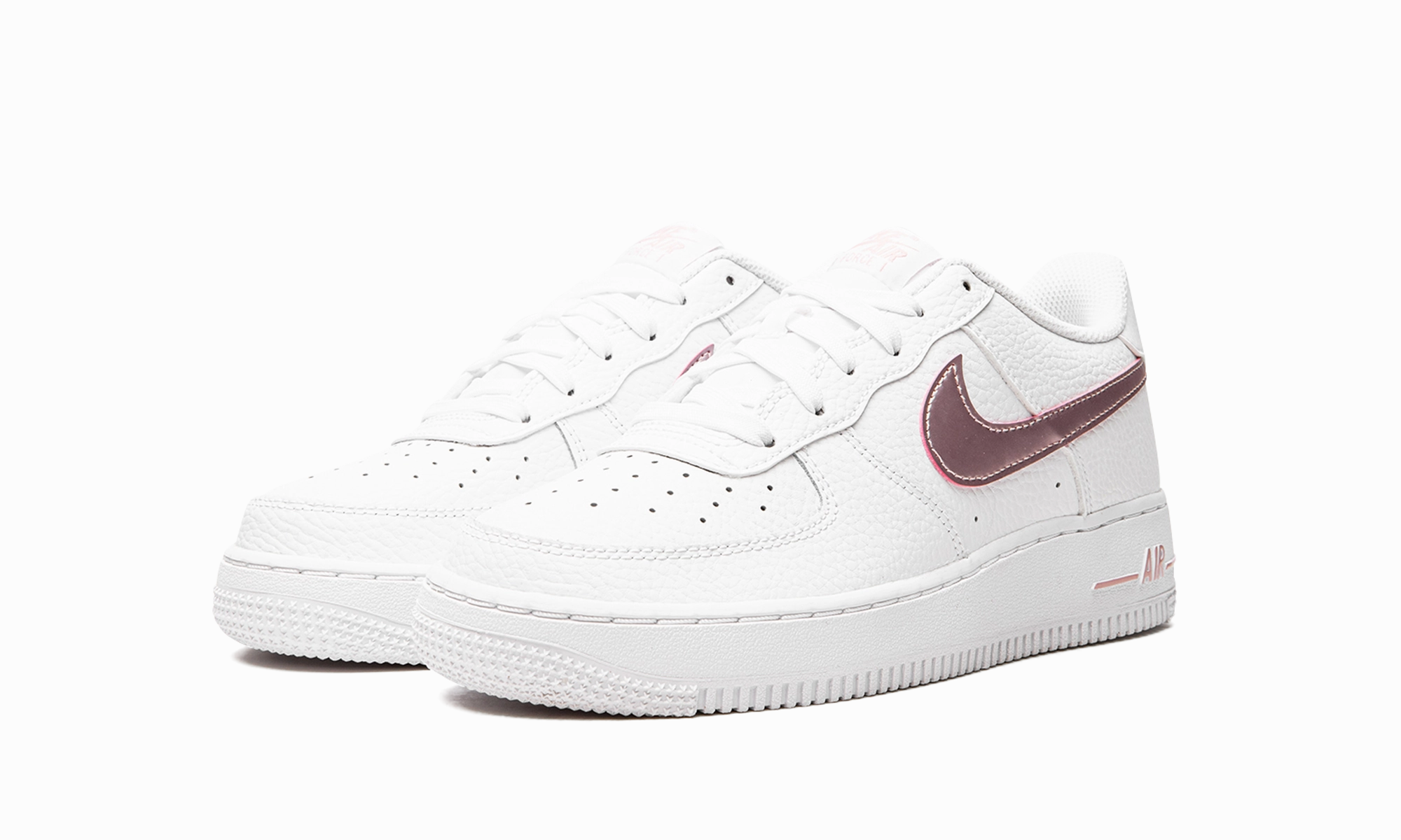 Air Force 1 GS "White/Pink Glaze" Block Stride