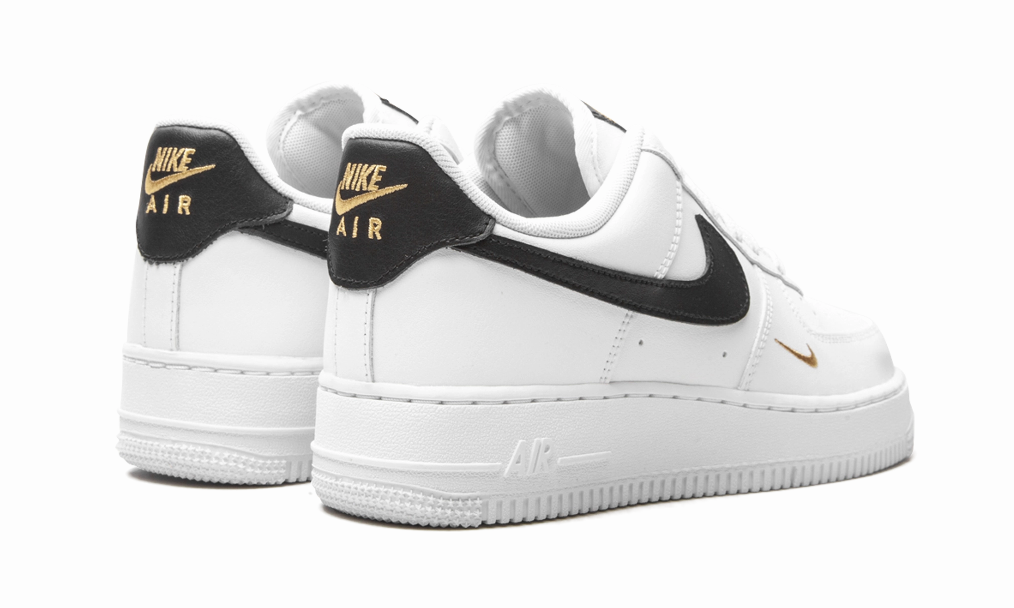 AIR FORCE 1 LO ESSENTIAL MNS WMNS "White / Black / Gold" Hook And Loop Lean Look