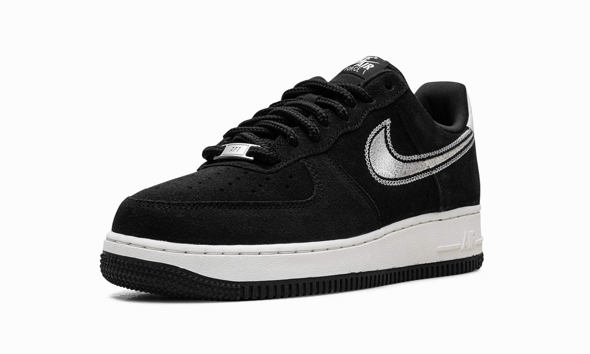 Air Force 1 Low '07 LV8 "Black Sail Embroidered Swoosh" Evening Step Narrow heel