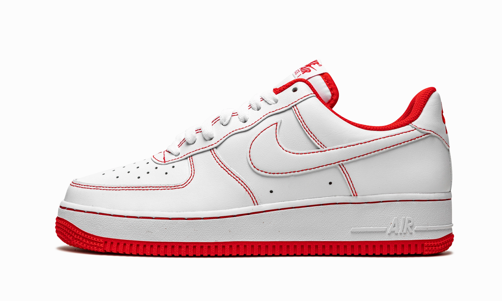 Neon Bright Air Force 1 Low '07 "Contrast Stitch - White University Red"