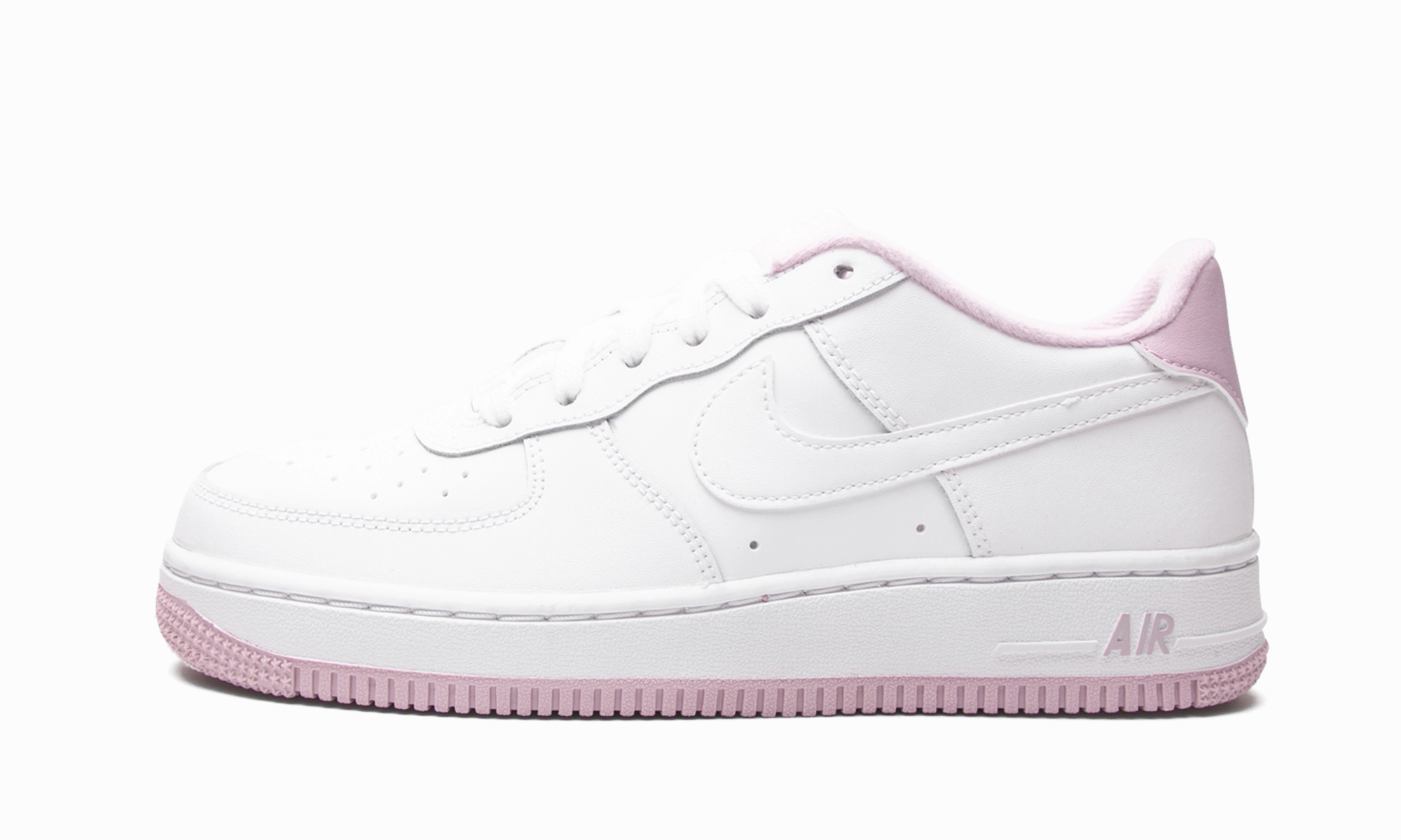 Lace Free Air Force 1 Low GS "White / Iced Lilac"