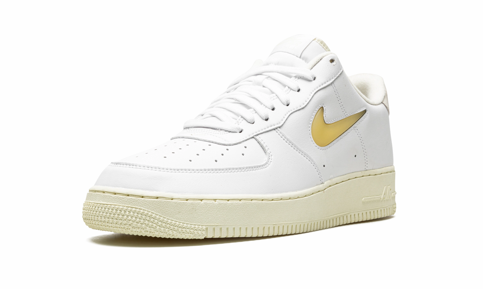 Silver Glow Zip Closure Air Force 1 Low Jewel "White/Pale Vanilla"