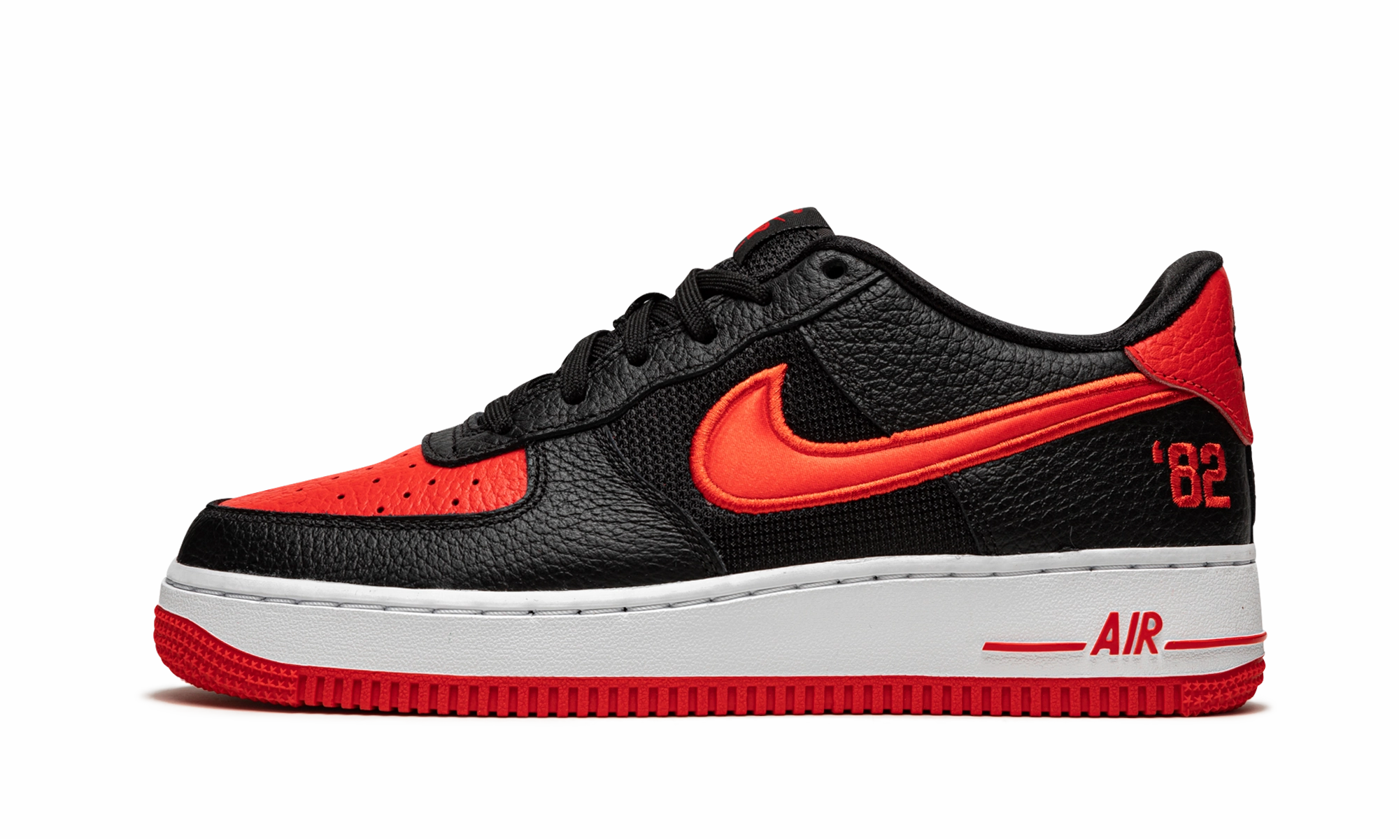 Air Force 1 Low LV8 GS "Black / Chile / Racer Blue" Stretch Step Flexible Sole Design