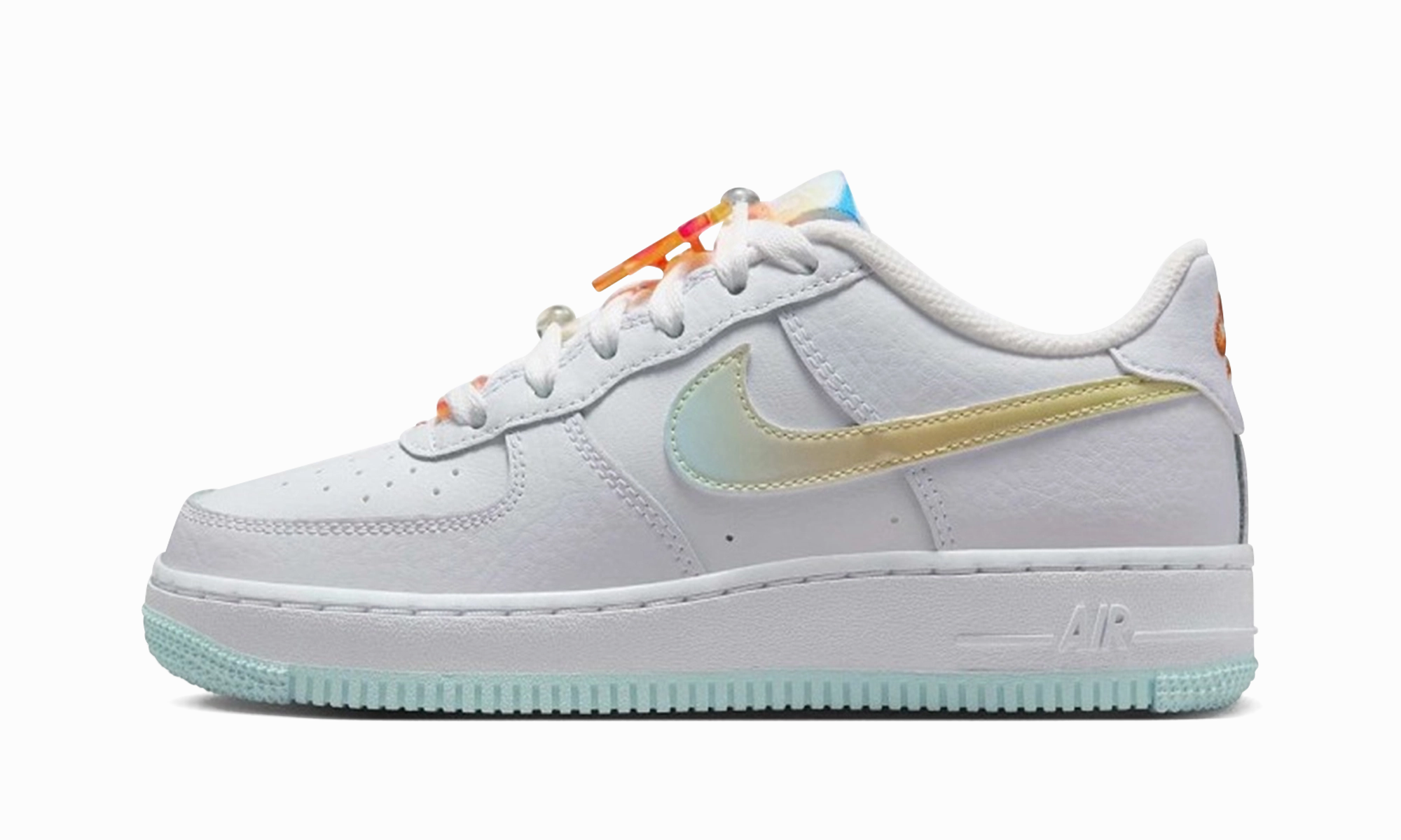 Air Force 1 Low LV8 GS "White Glacier Blue Multi-Color" Soft Flex Midsole