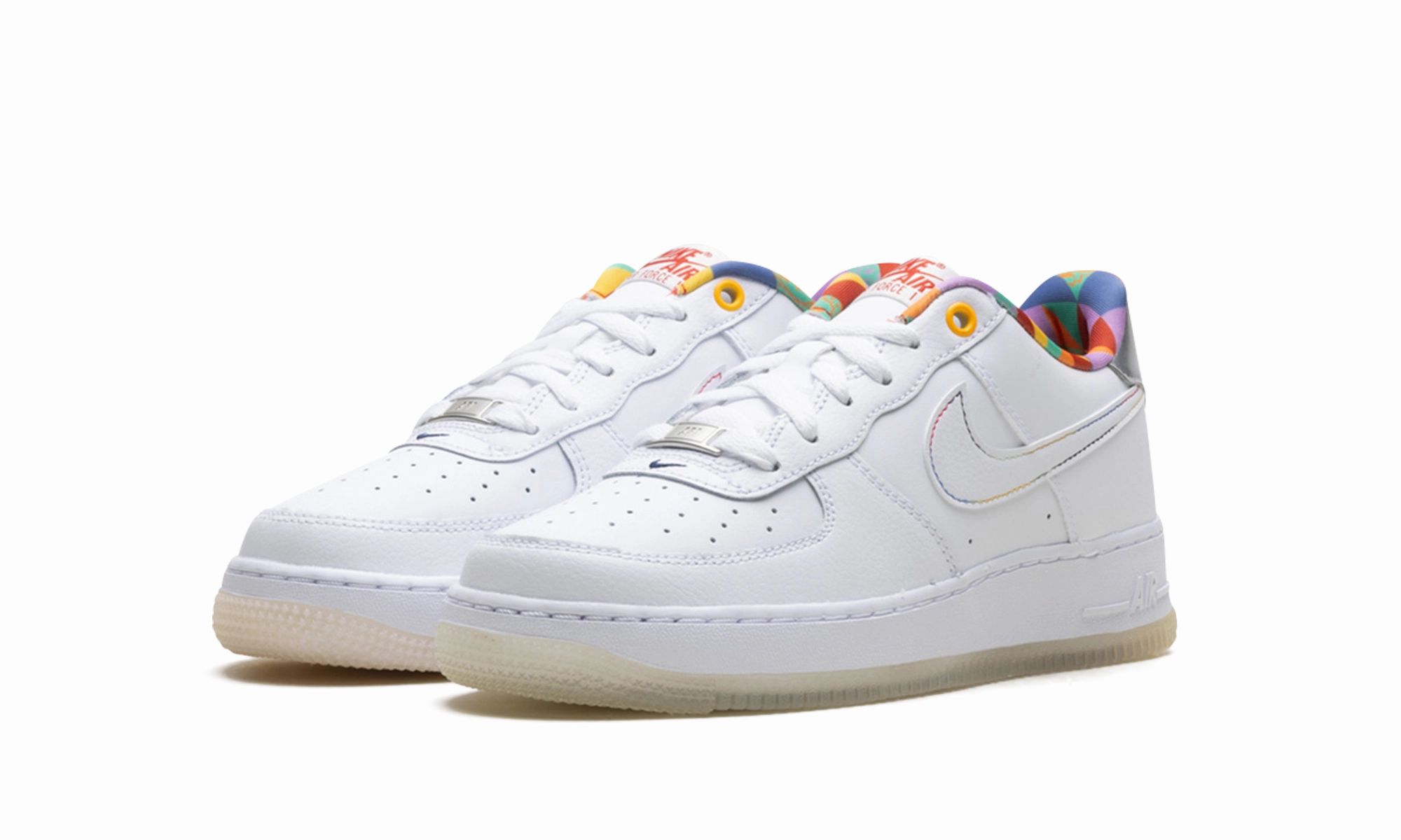 Air Force 1 Low LV8 GS "White Playful Print" Model Day Block Stride