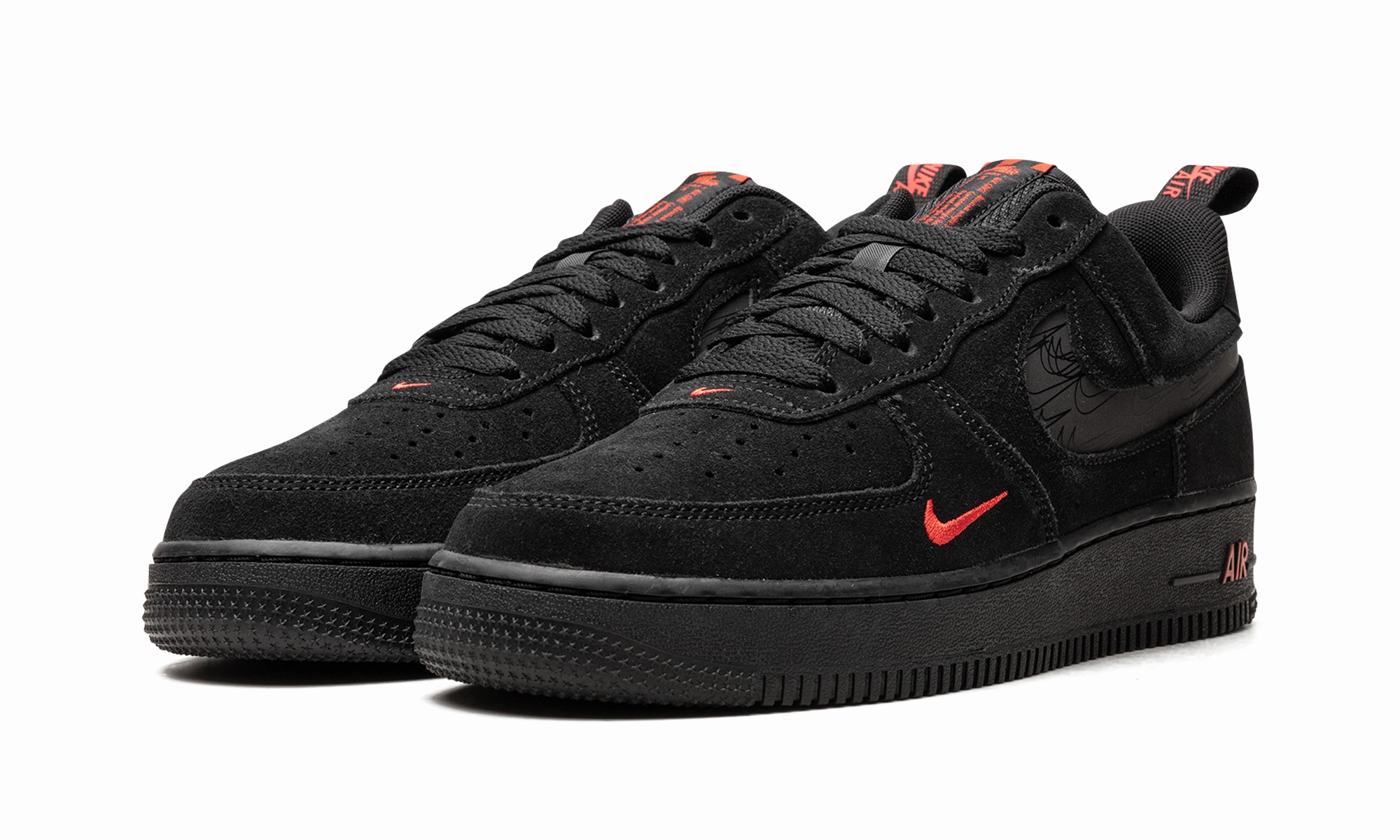 Walk Time Rainy Day Air Force 1 Low "Multi Swoosh Black Crimson"