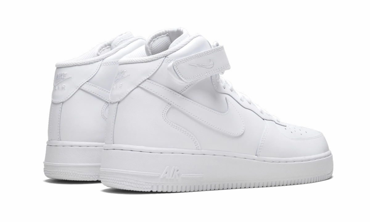 Air Force 1 Mid 07 "White on White" Total Comfort Elastic Fit