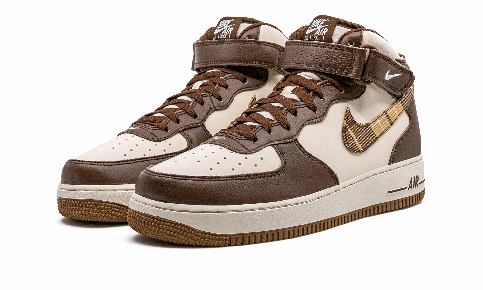 Air Force 1 Mid "Brown Plaid" mules Low noise