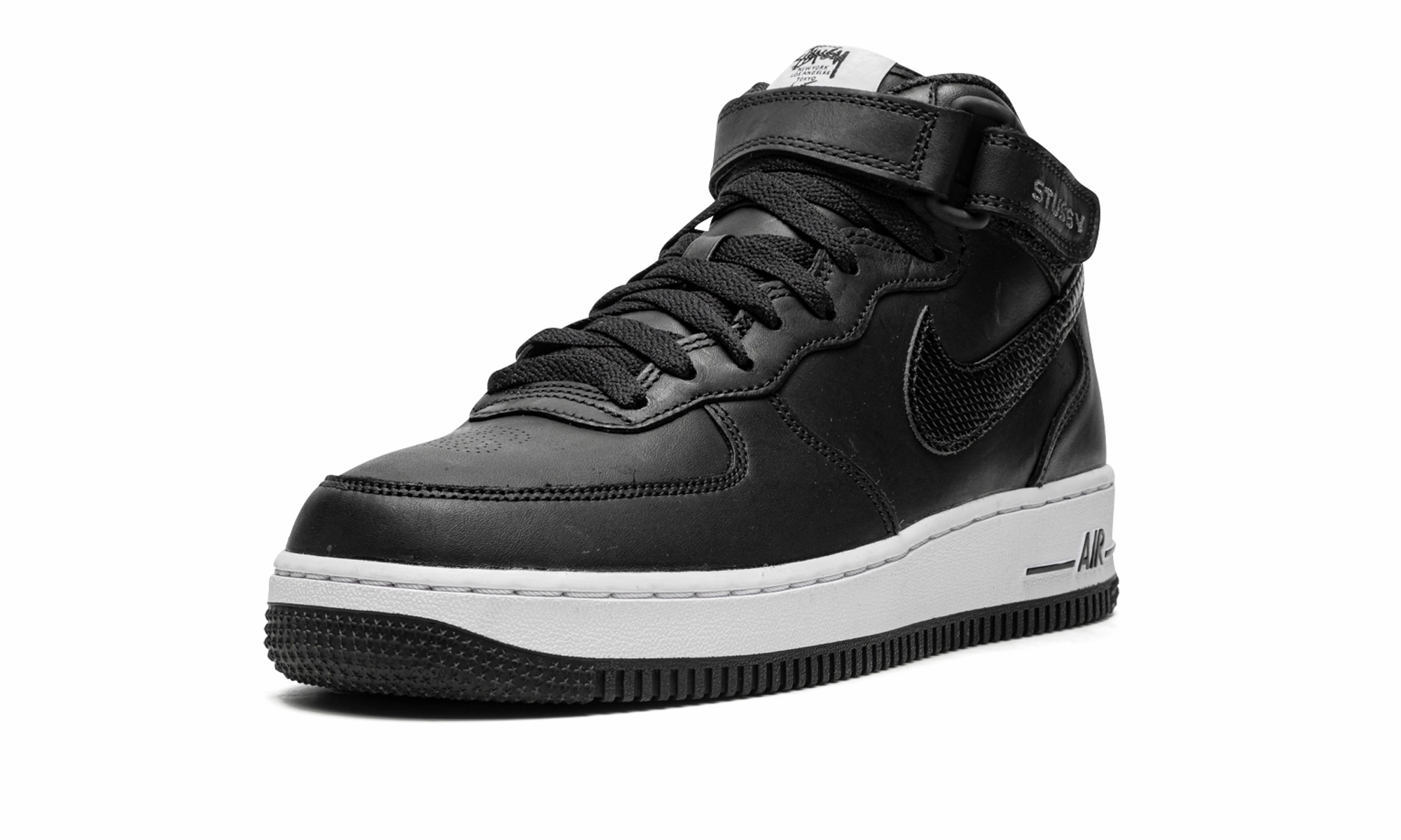 Cushioned Air Force 1 Mid "Stussy - Black"