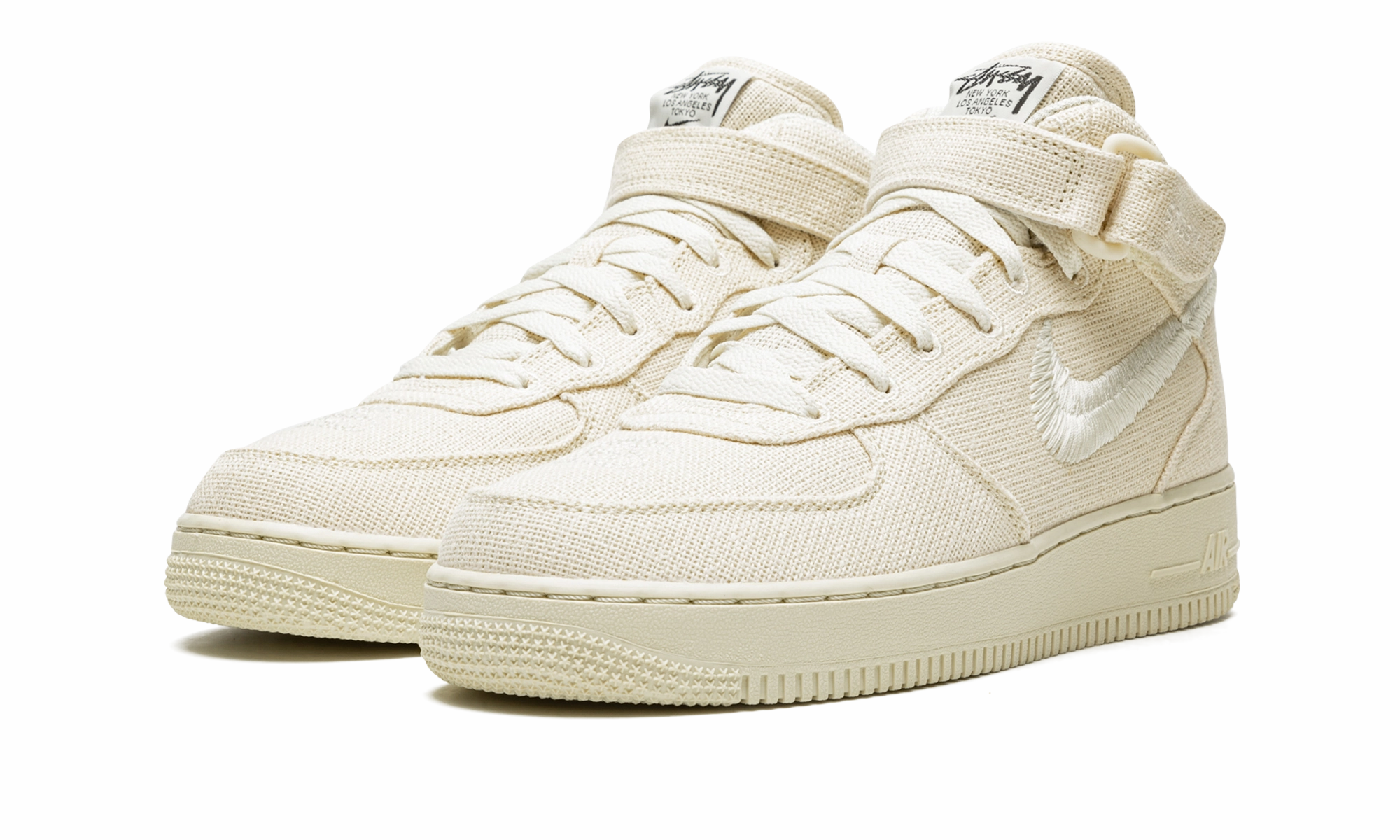 Air Force 1 Mid "Stussy - Fossil" Cushion Touch Rubberized Edge Protection