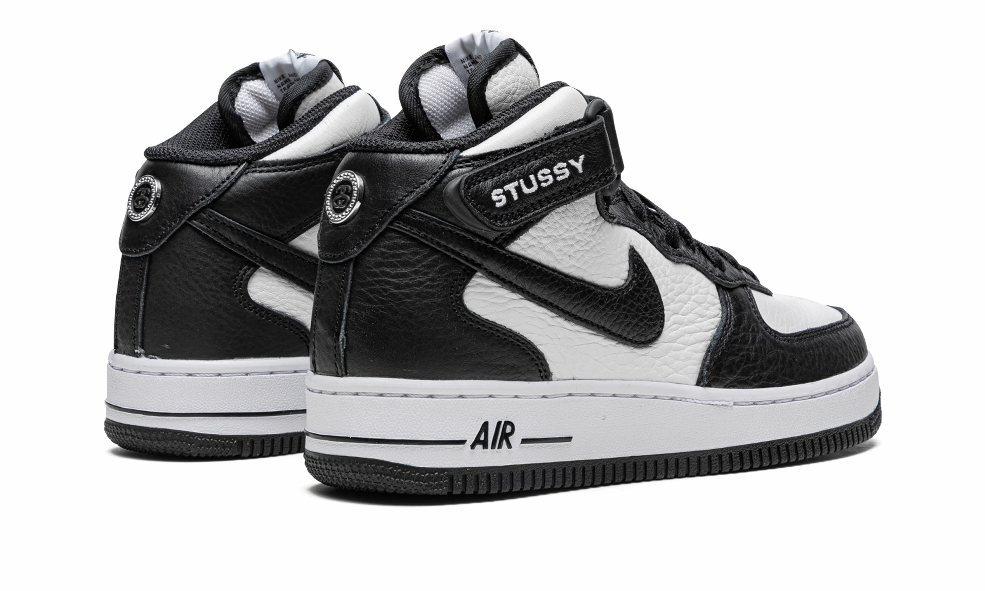 Air Force 1 Mid "Stussy - Light Bone Black" Lightweight Walking Shoes Comfy Walking