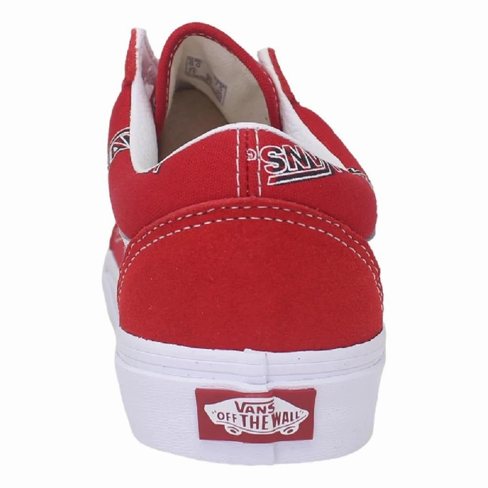 Vans Men's Old Skool Misprint Shoes - Red / White Travel Step