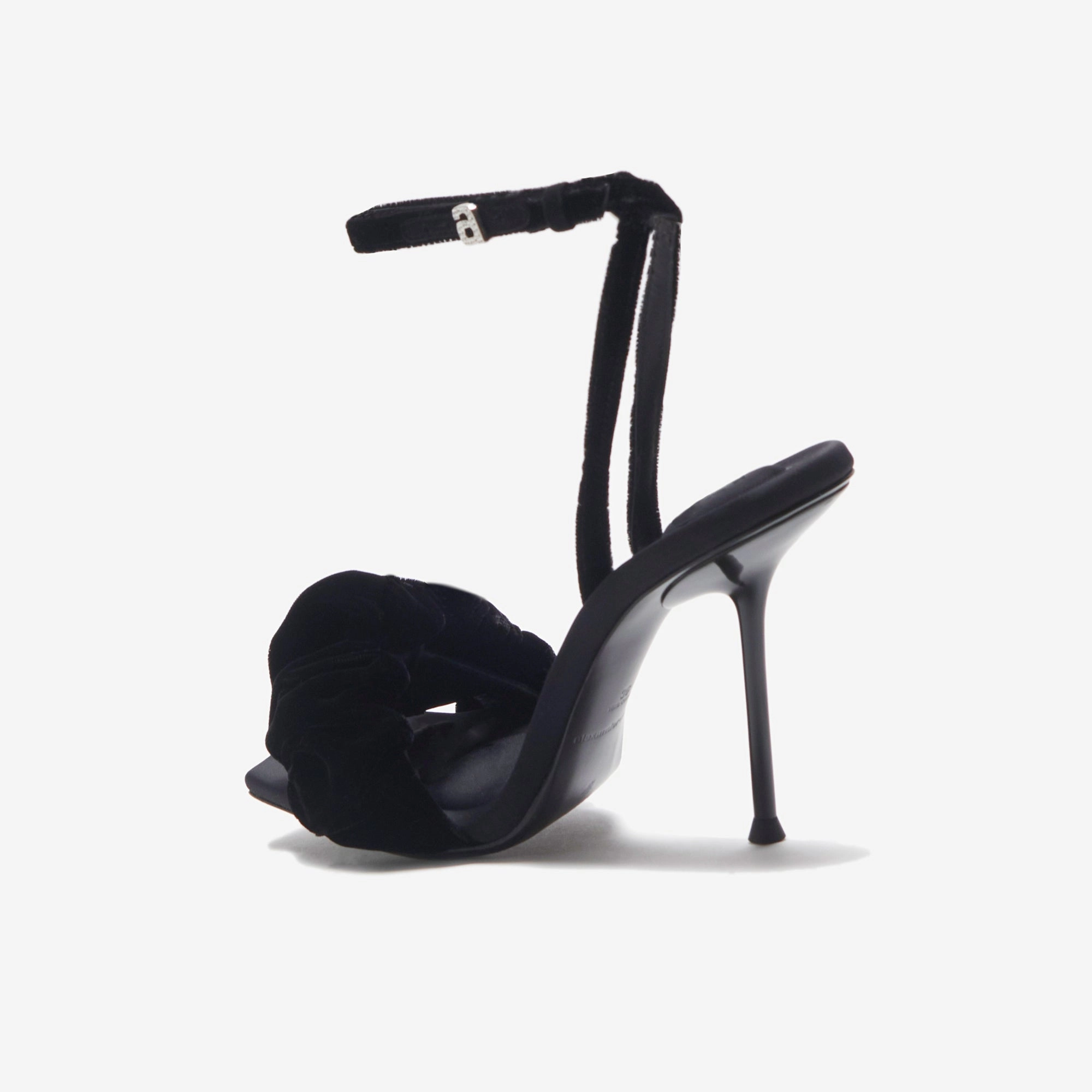 Summer Sandals Strappy Design Alexander Wang Julie Velvet Scrunchie Ankle Strap Sandal - Black