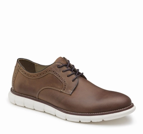 Johnston & Murphy Men's Holden Oiled Leather Plain Toe Dress Casual Lace-up Shoe Active Day
