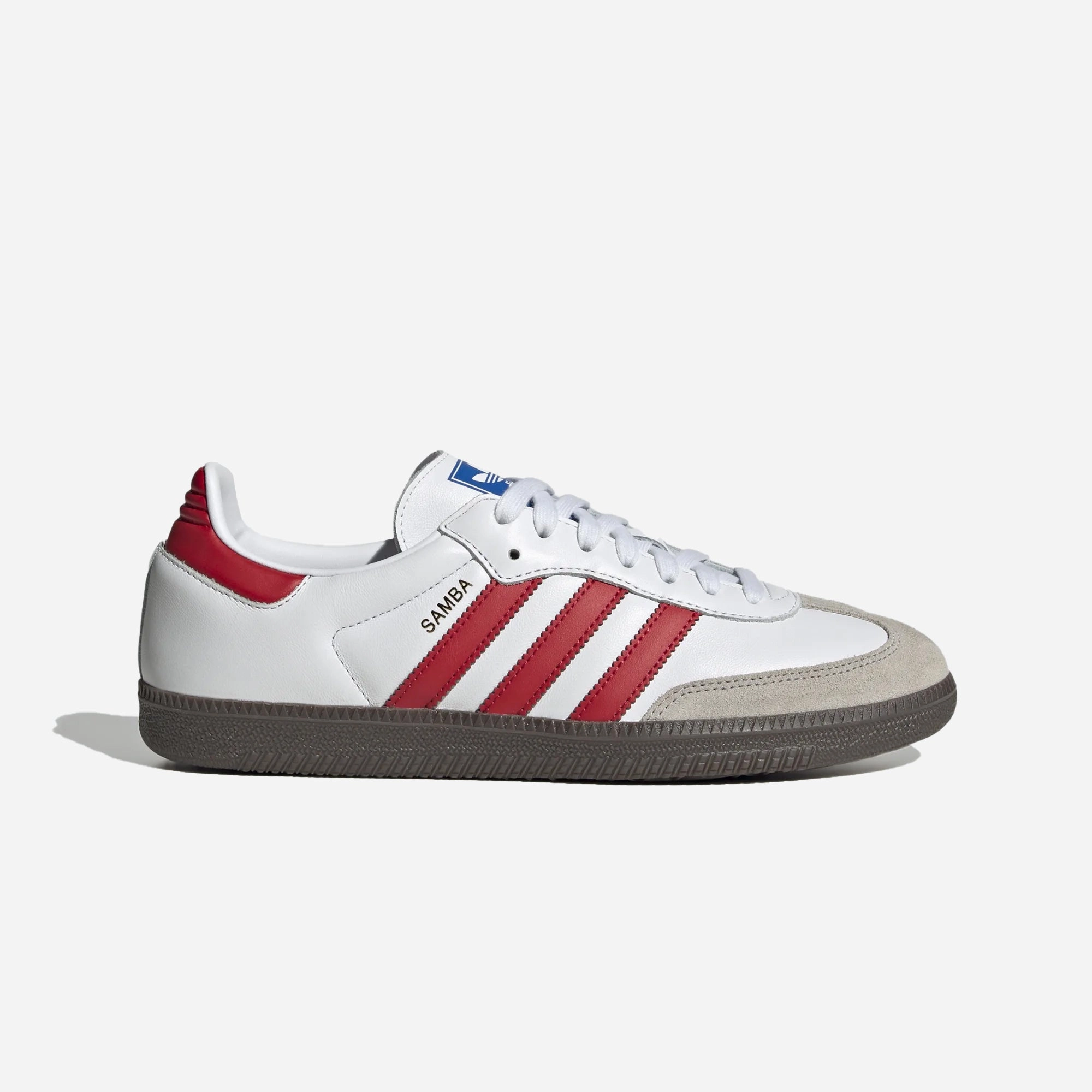 Adidas Originals | SAMBA OG  { CLOUD WHITE/BETTER SCARLET/SUPPLIER COLOUR Durable Bottom