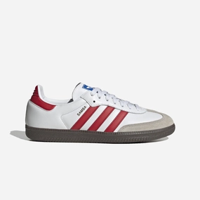 Adidas Originals | SAMBA OG  { CLOUD WHITE/BETTER SCARLET/SUPPLIER COLOUR Durable Bottom