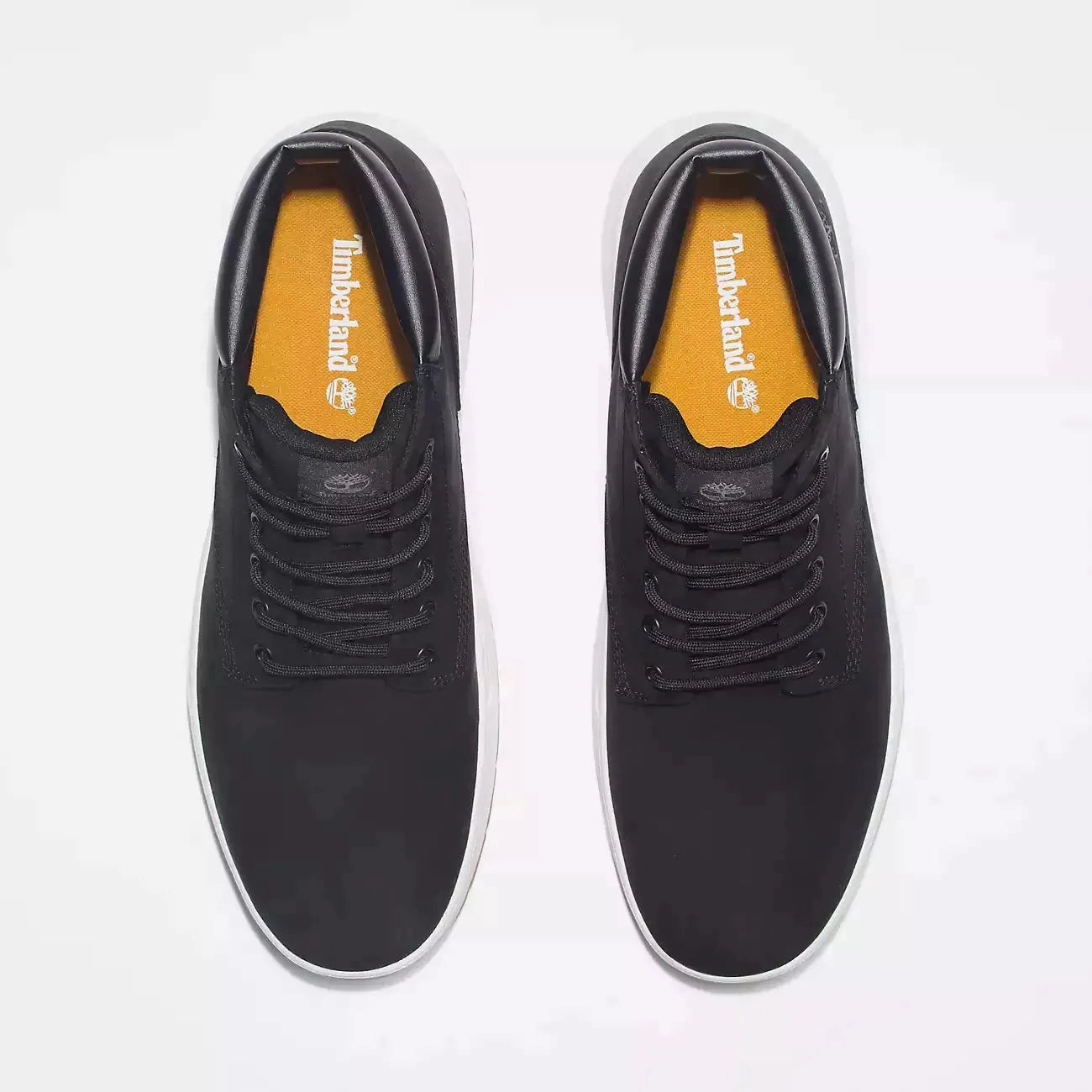 Timberland Men's Maple Grove Leather Chukka Shoes - Black Nubuck MoistureWickingFabric Comfortable Upper