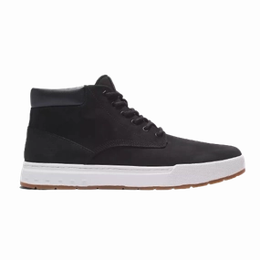 Timberland Men's Maple Grove Leather Chukka Shoes - Black Nubuck Any Outfit Flexible Sole