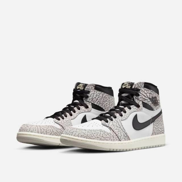 Traction Grip Nike Men's Air Jordan 1 Retro OG Shoes - Tech Grey / Muslin / Black / White