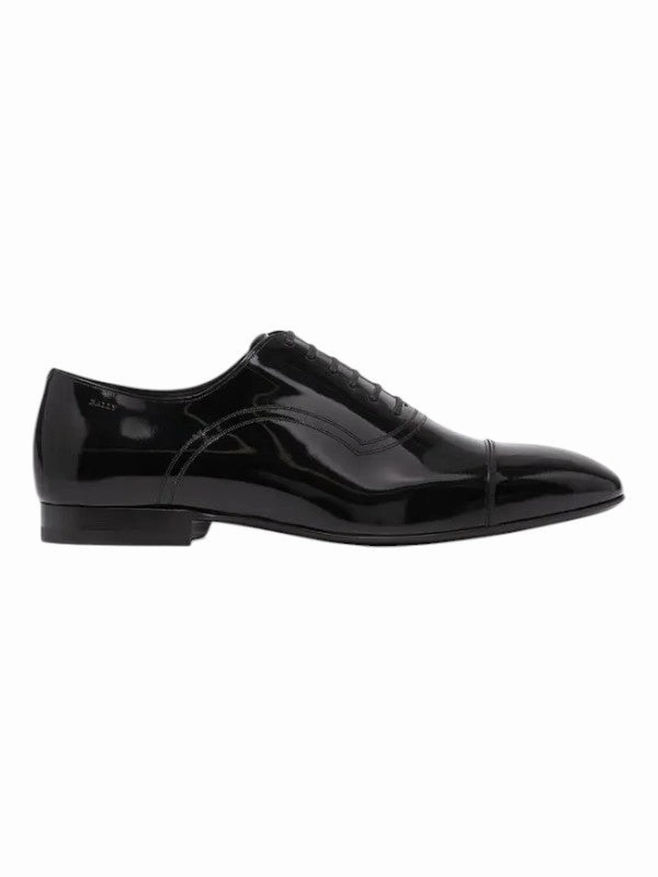 Bally Payton 6238025 Men's Black Calf Patent Leather Oxford Breathable Feel Tailoring Fan Luxe Detail Design Lover