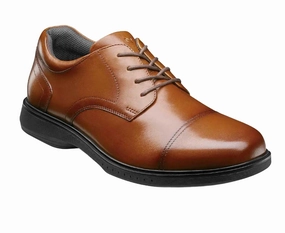 Men's Kore Pro Plain Toe Oxford Shoes In Cognac Durable Quality Office Ready Lace-ups