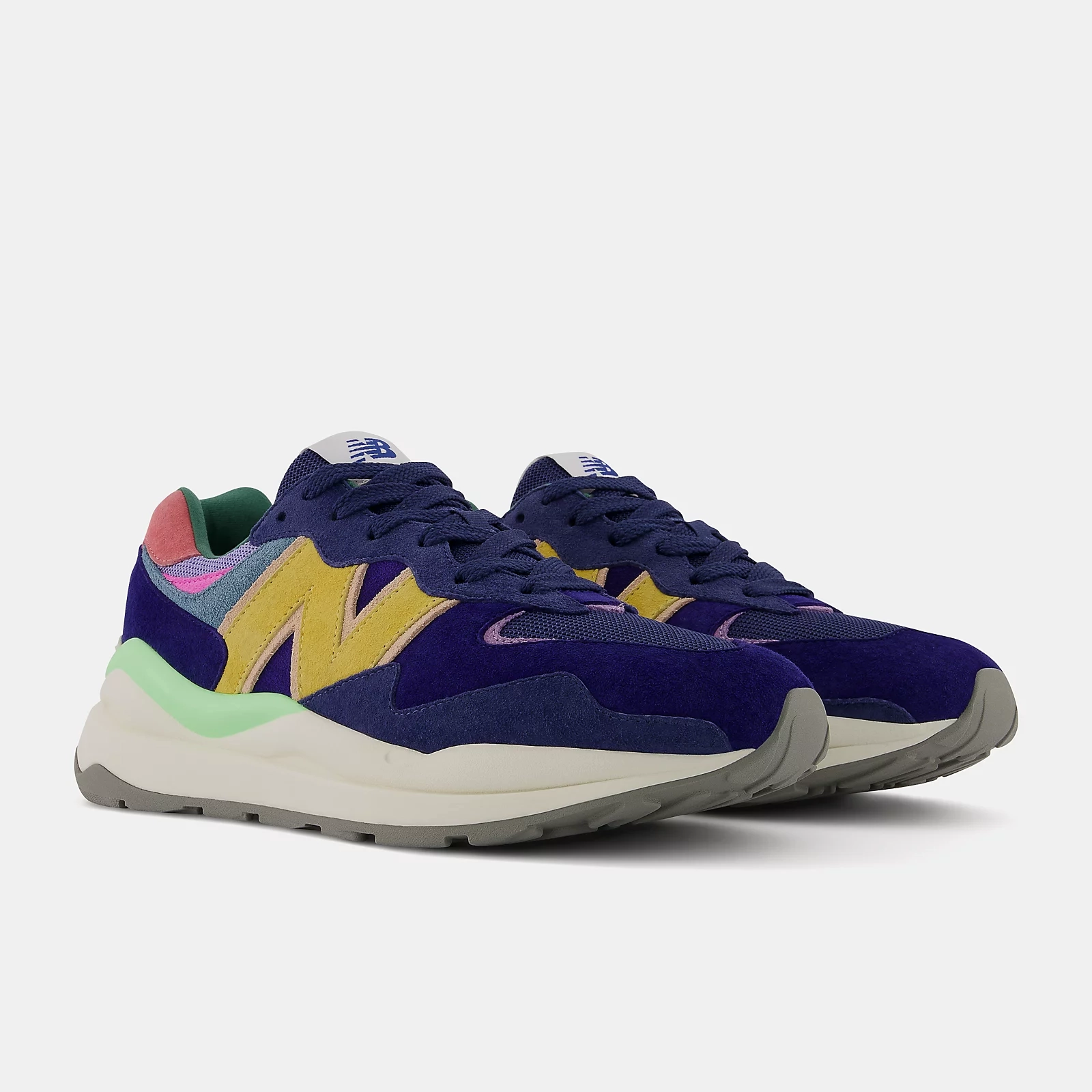 New Balance Men's 57/40 Shoes - Blue / Vibrant Spring Glo Ankle Lock Technology Reinforced Heel Guard