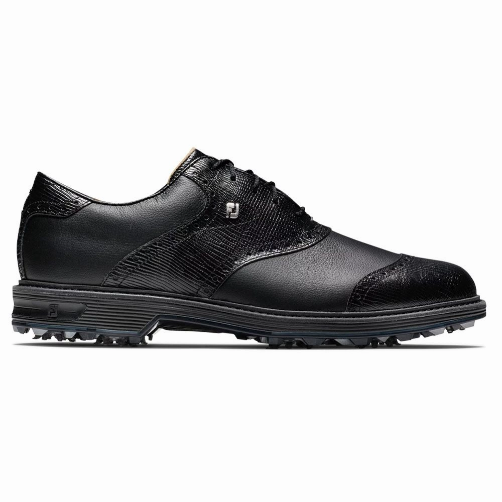 Running Capability Quick Drying Technology FootJoy Premiere Series - Wilcox Golf Shoes Previous Season Style Black/Lizard Print - 24 Men