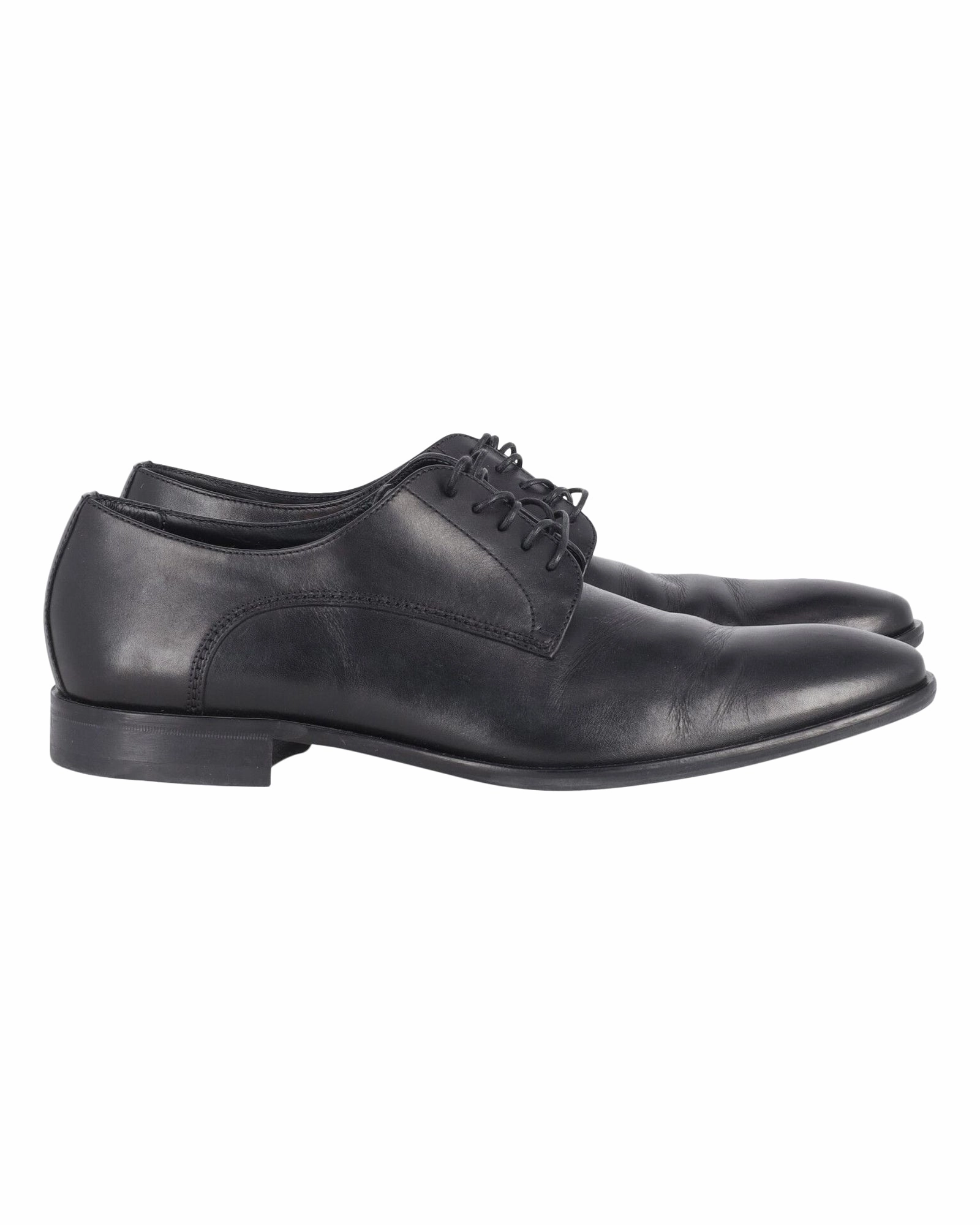 Hugo Boss Derby Lace-Up Formal Shoes in Black Leather Dress Shoe Styles Smooth Leather Oxfords
