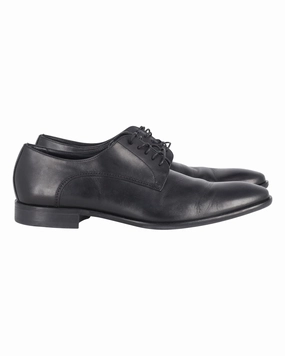 Hugo Boss Derby Lace-Up Formal Shoes in Black Leather Dress Shoe Styles Smooth Leather Oxfords