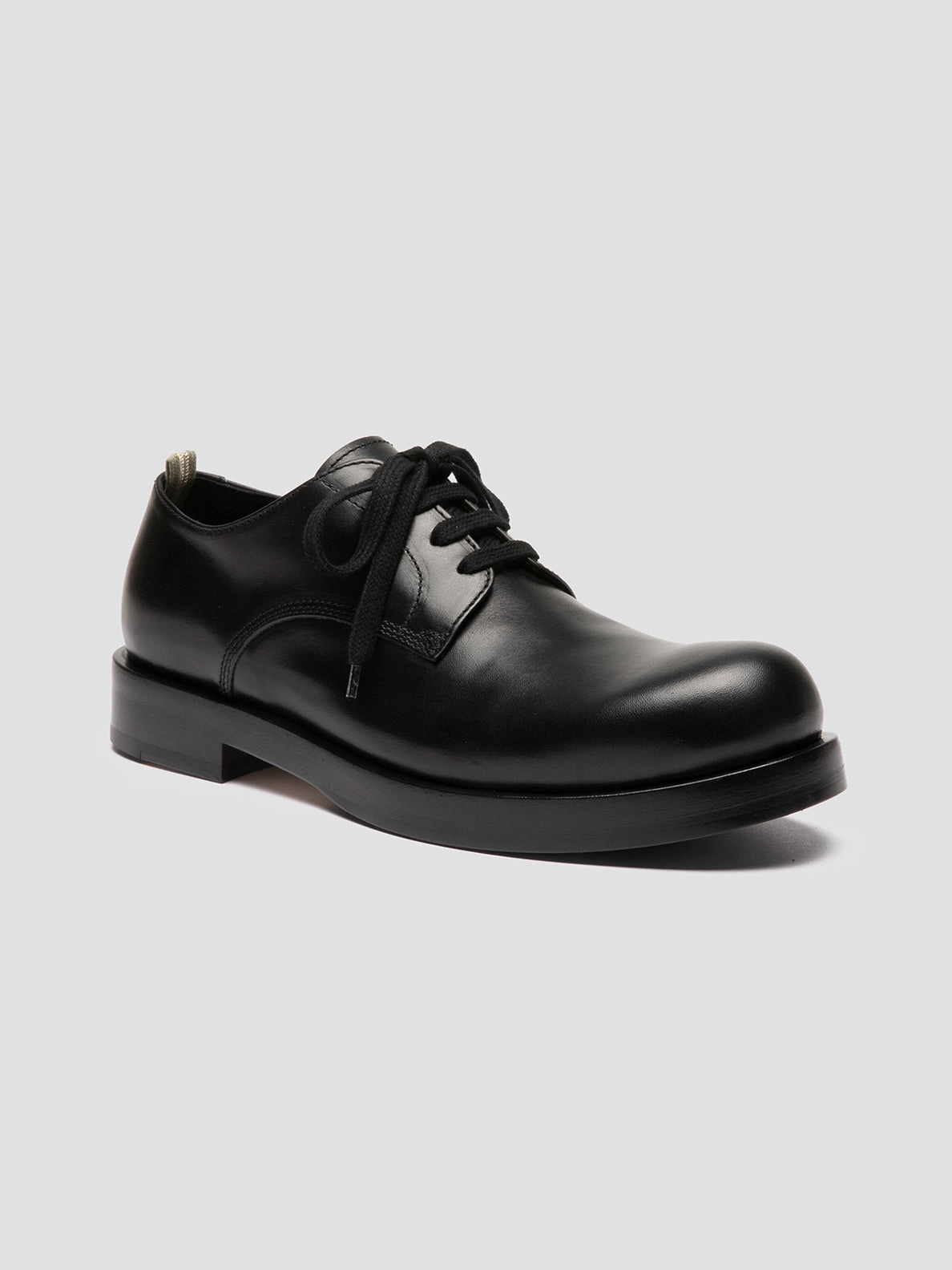 Sleek lines BULLA 001 - Black Leather Derby Shoes