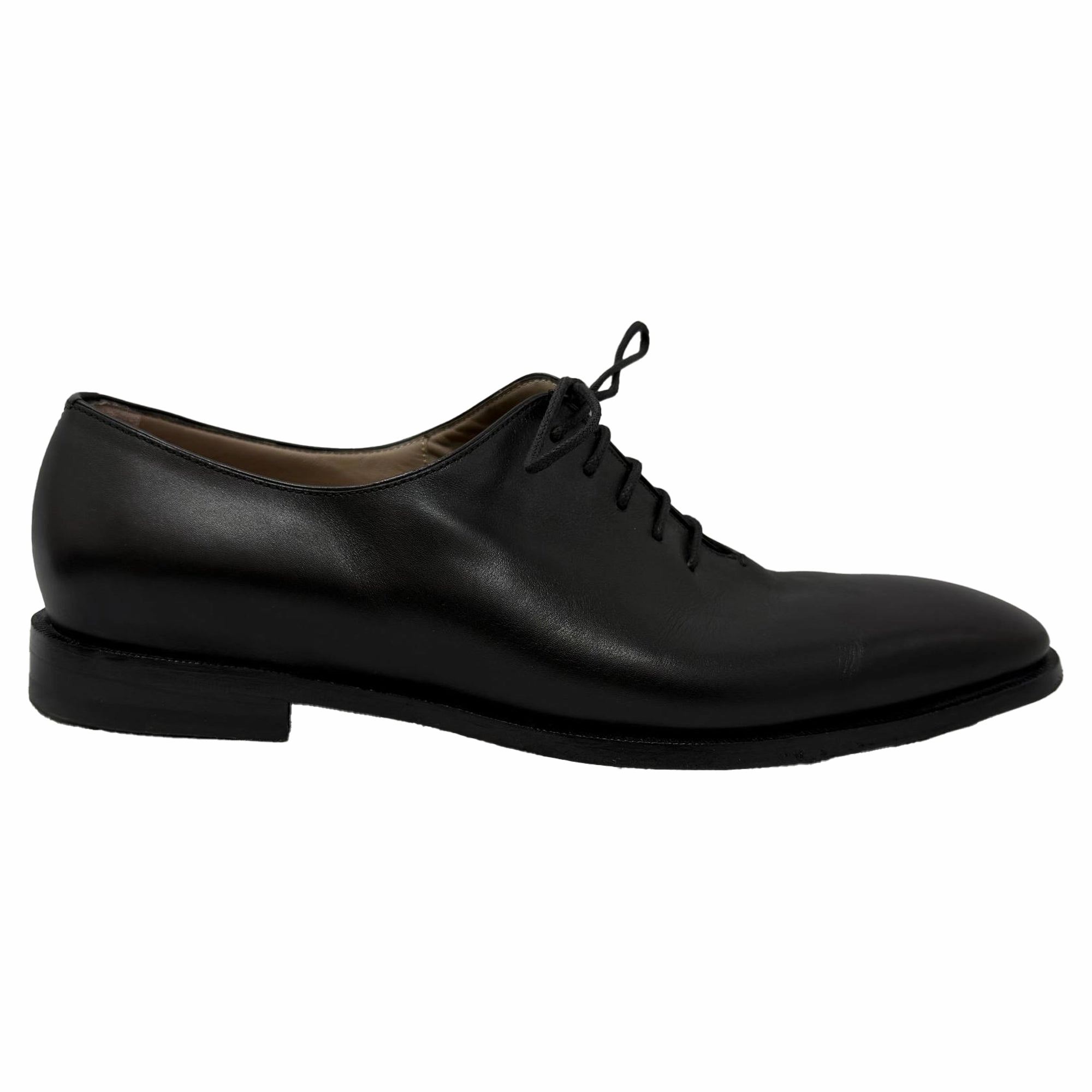 Manolo Blahnik Snowdon Lace Up Shoes in Black Leather Trendy Walking Luxury Comfort