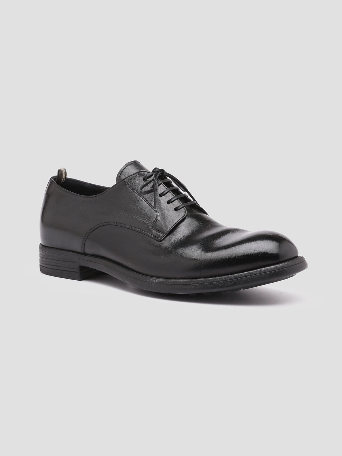 CHRONICLE 001 - Black Leather Derby Shoes Chic Detail