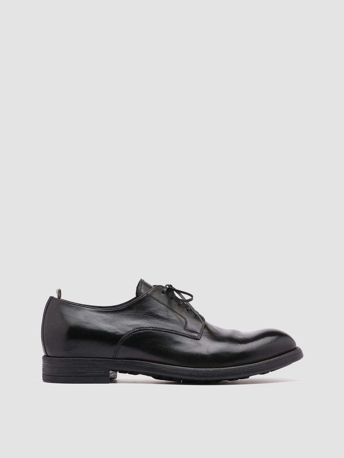 CHRONICLE 001 - Black Leather Derby Shoes Crisp Silhouette