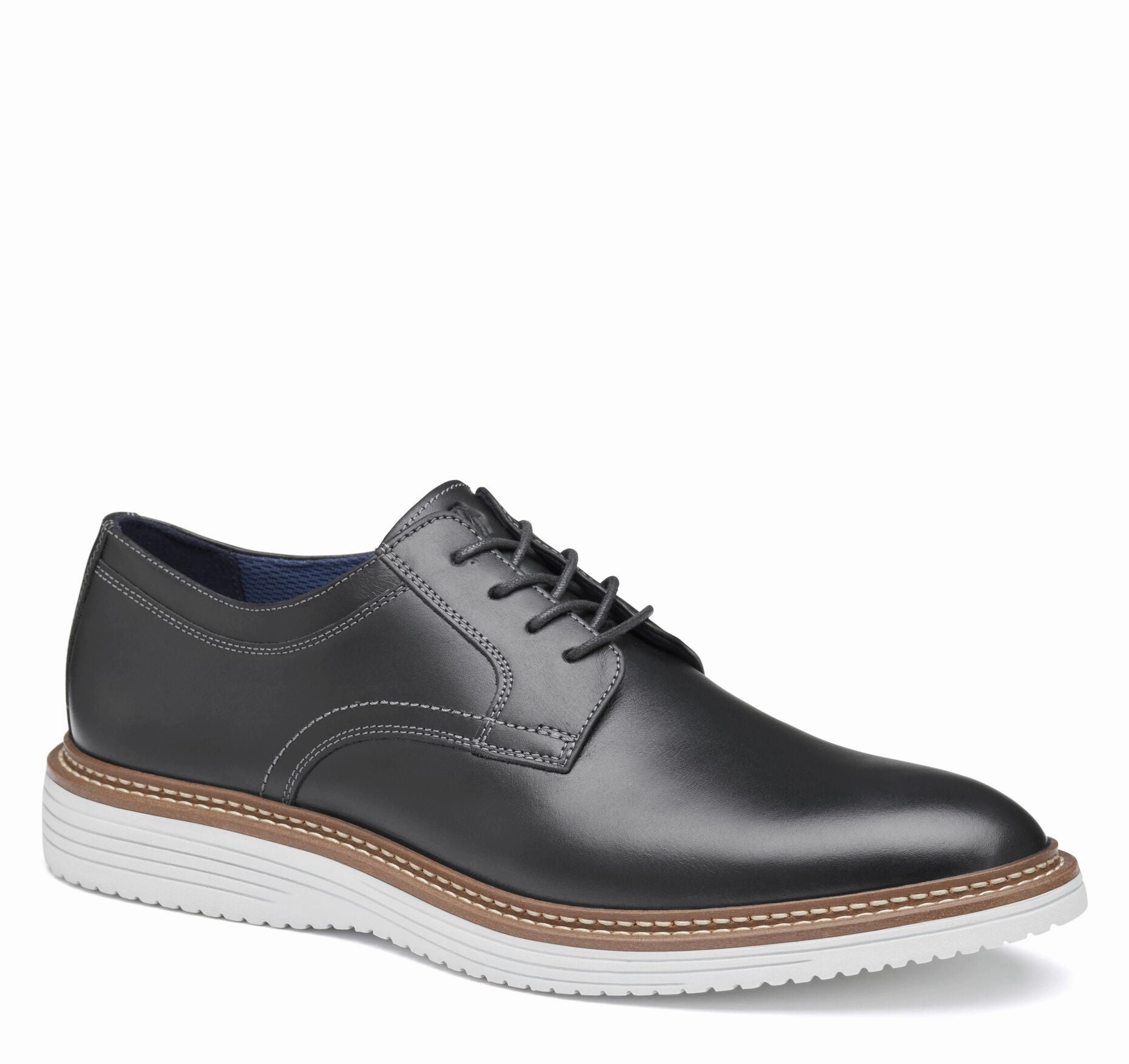 Johnston & Murphy Men's Cason Leather Plain Toe Dress Casual Lace-up Shoe Balanced Structure Sharp Dresser Nude Oxfords