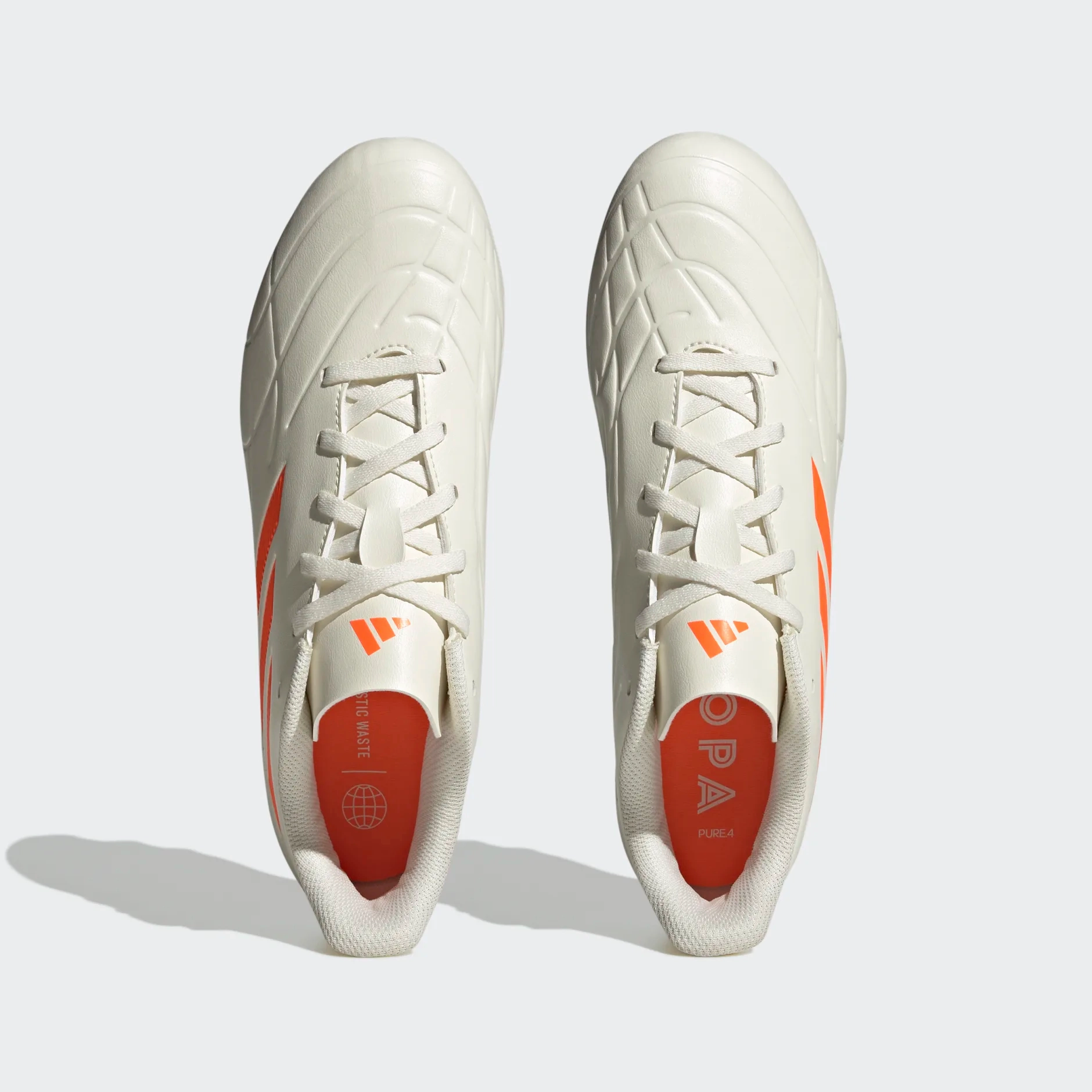 Adidas Men's Copa Pure.4 Flexible Ground Boots - Off White / Solar Orange Stretch Step Daily Activity