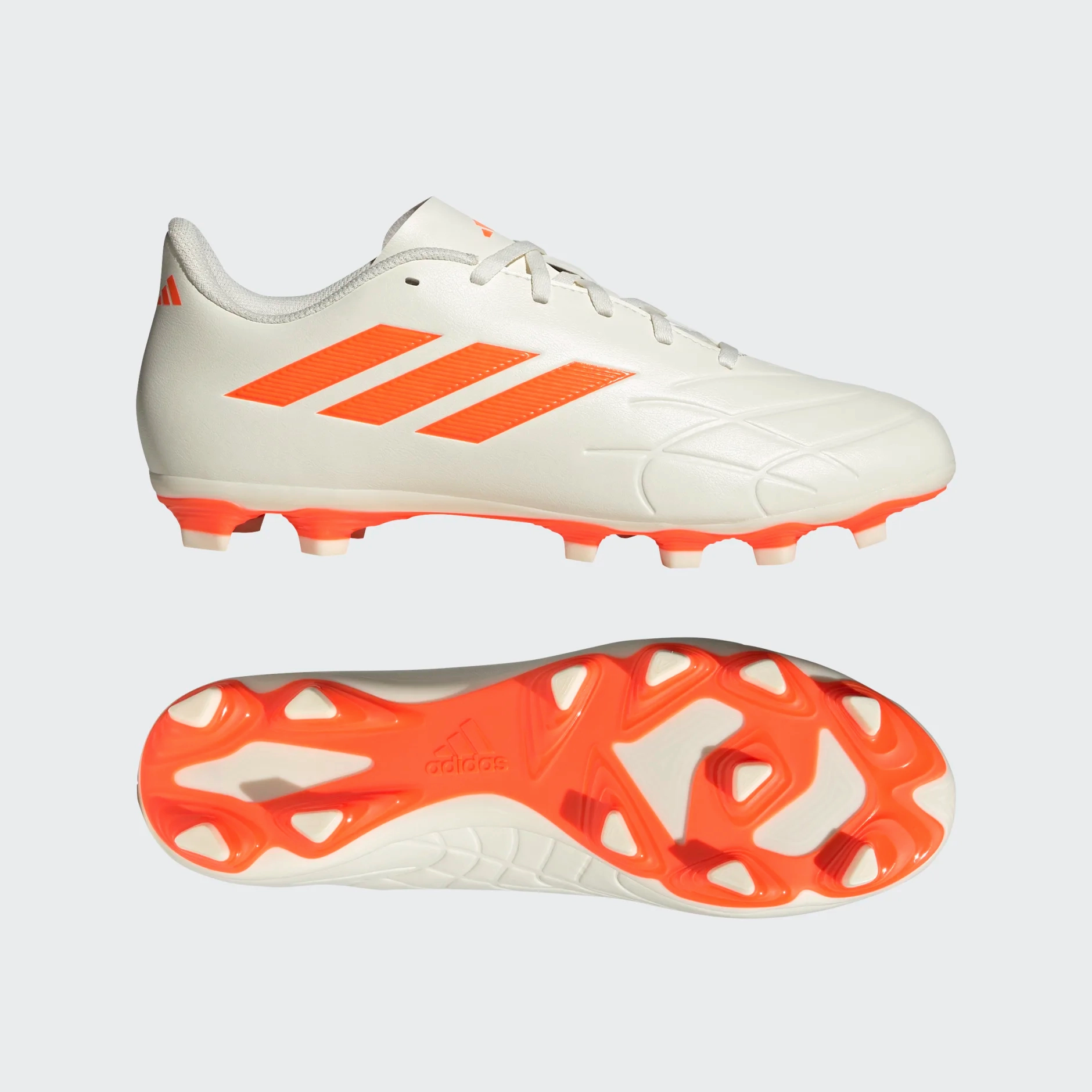 Reinforced toe Adidas Men's Copa Pure.4 Flexible Ground Boots - Off White / Solar Orange