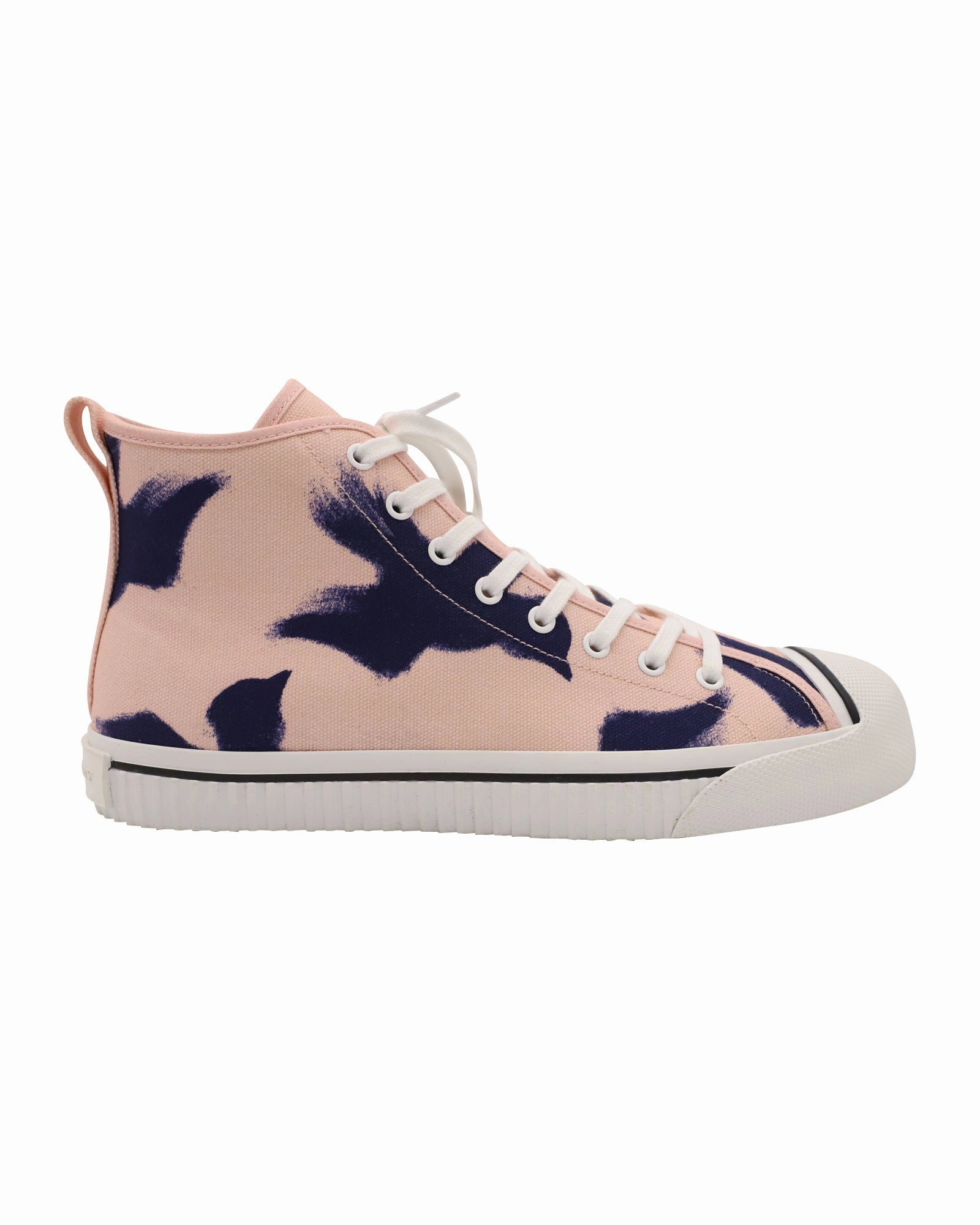 Comfort Fit Leather Burberry Birdskingly Sneaker in Pink Canvas