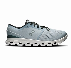 On Running Men's Cloud X4 Shoes - Glacier / Stone Ventilated Panels