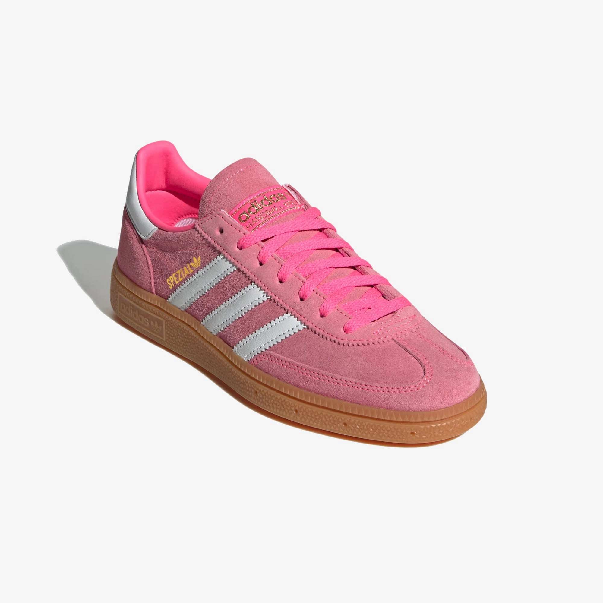Adidas Originals | HANDBALL SPEZIAL { LUCID PINK/CLOUD WHITE/GOLD METALLIC Lightweight Cushioned Sole Crisp Look