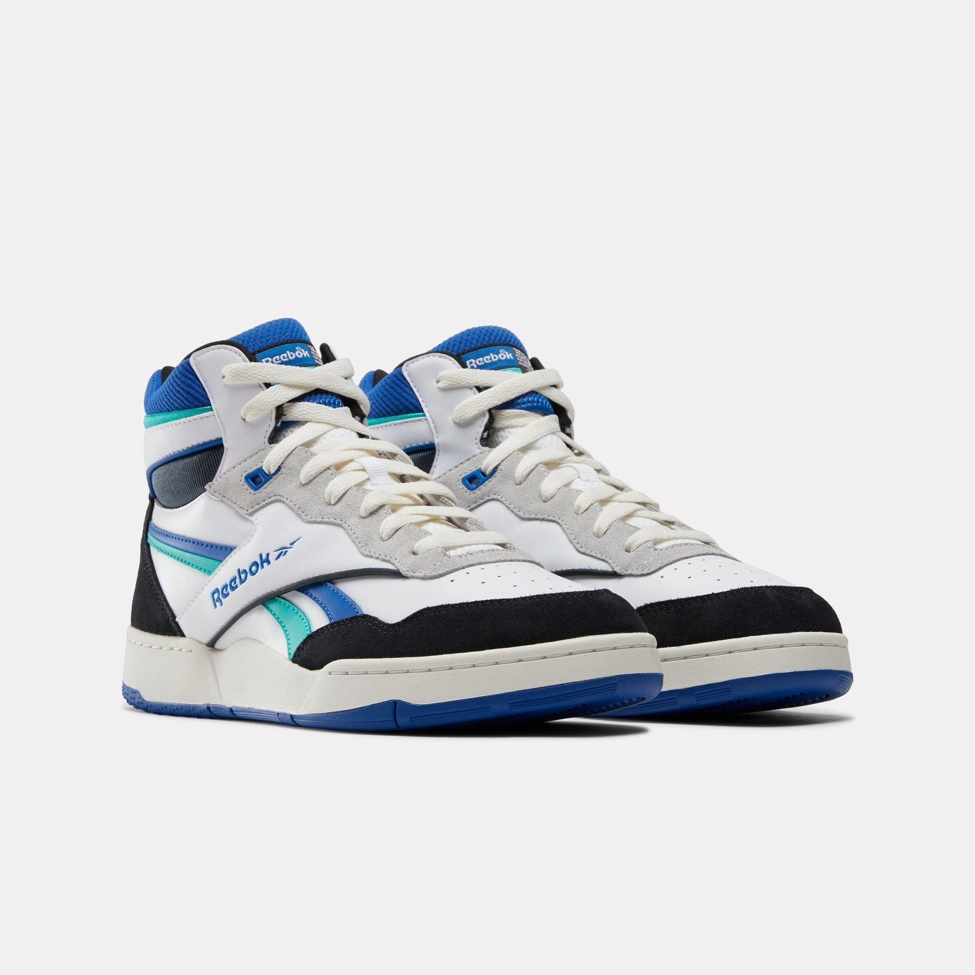 Reebok Men's BB 4000 II Mid Shoes - White / Black / Unleashed Green Easy Travel